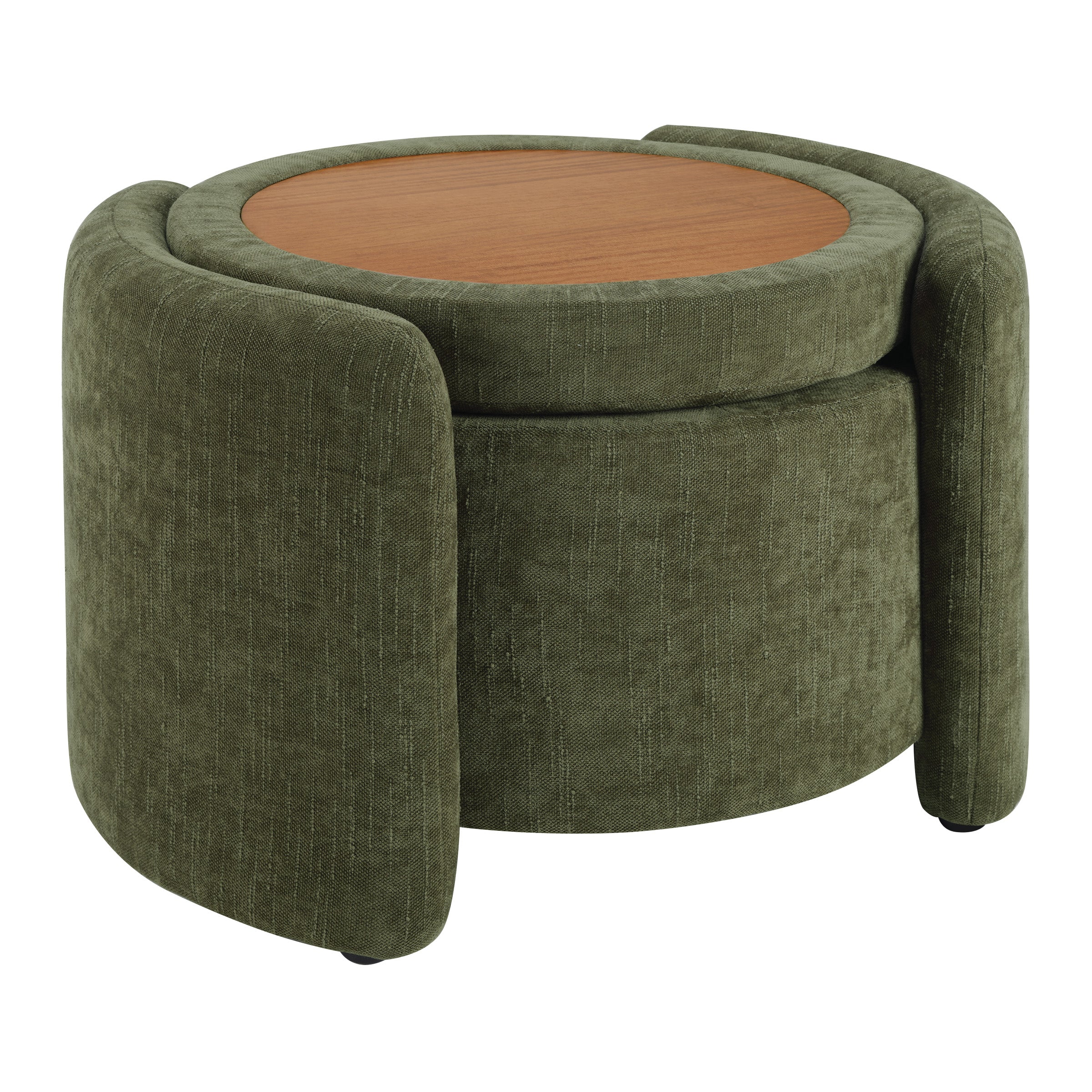 Sable Storage Ottoman - Bottle Green