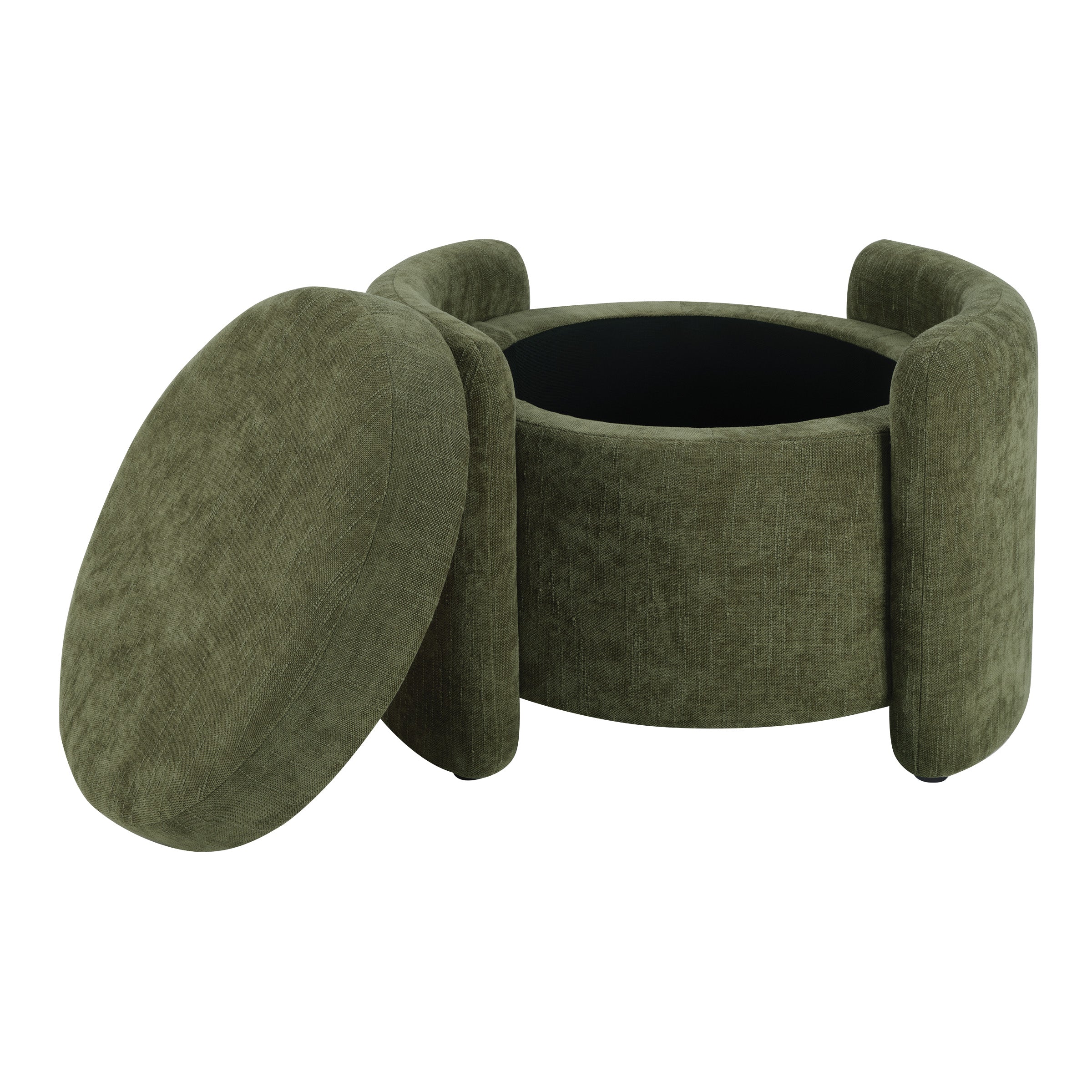Sable Storage Ottoman - Bottle Green