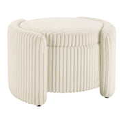 Sable Storage Ottoman - White Cord