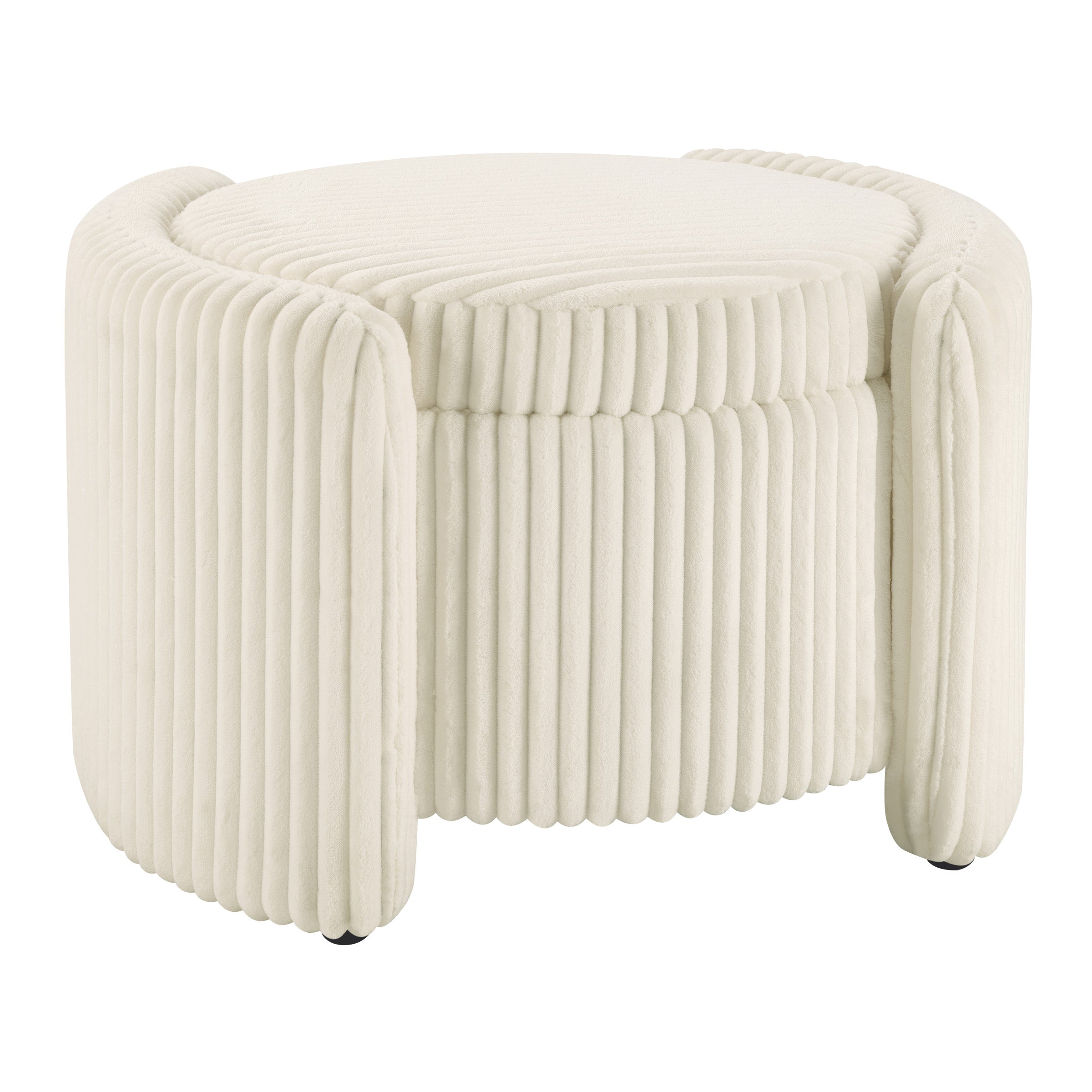 Sable Storage Ottoman - White Cord