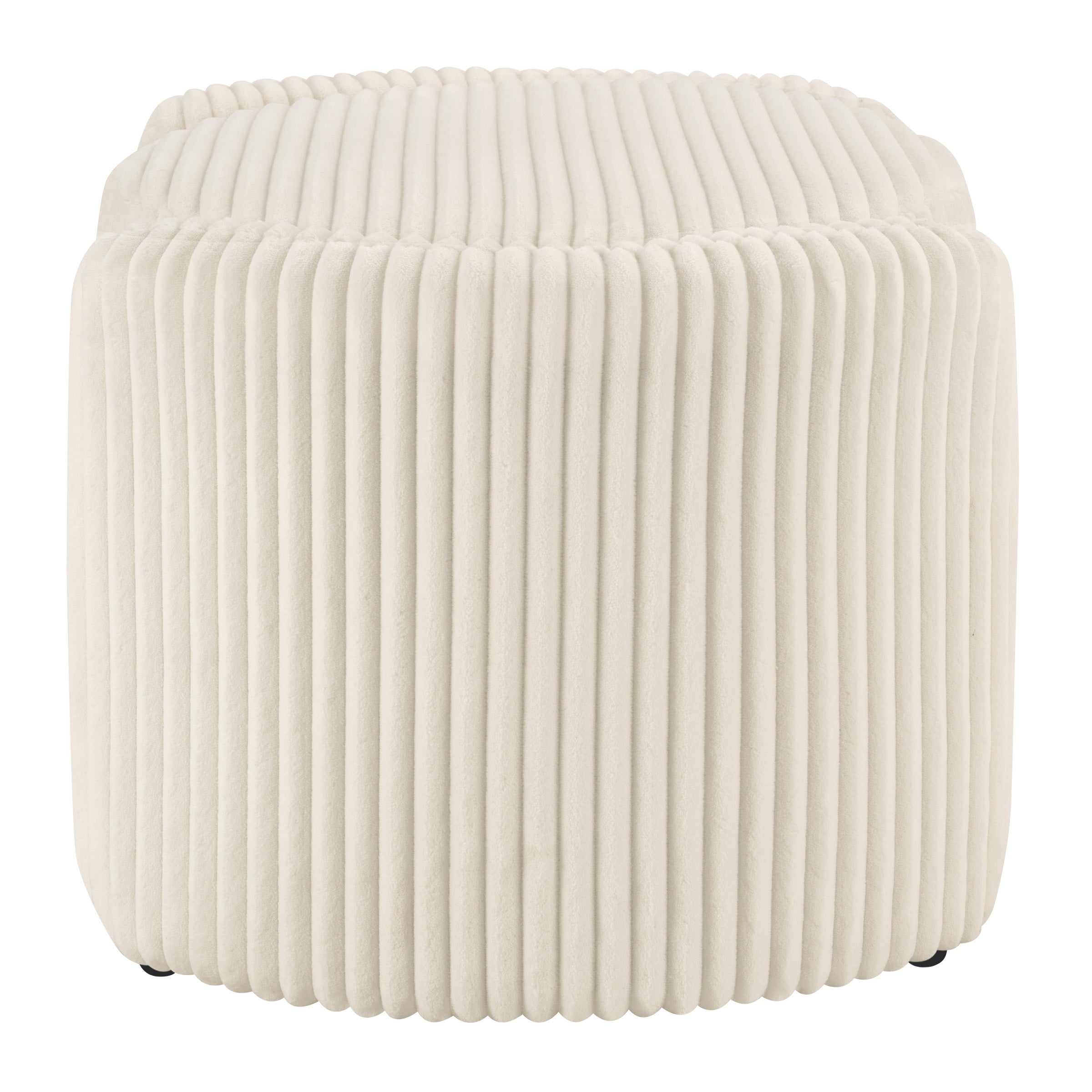 Sable Storage Ottoman - White Cord