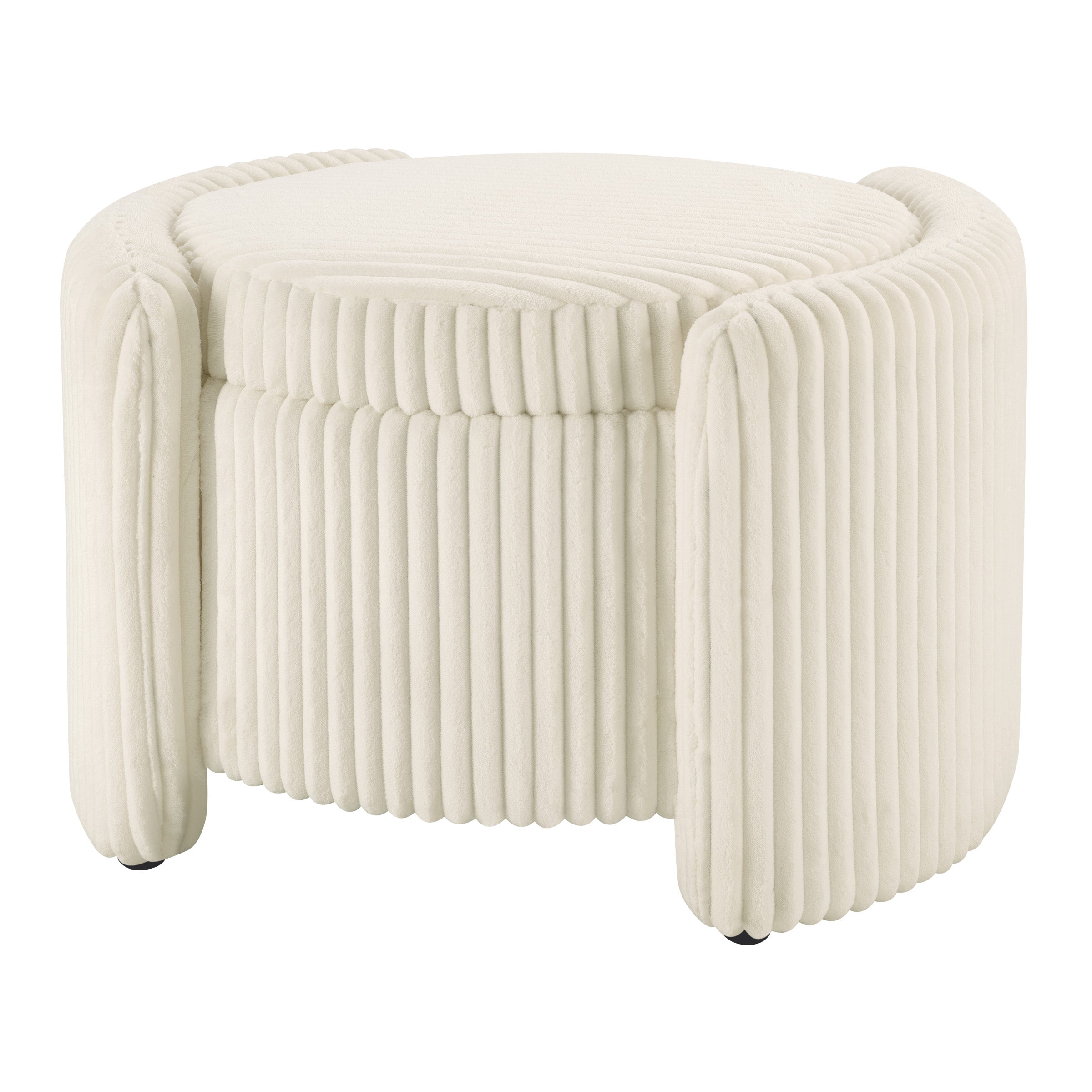 Sable Storage Ottoman - White Cord