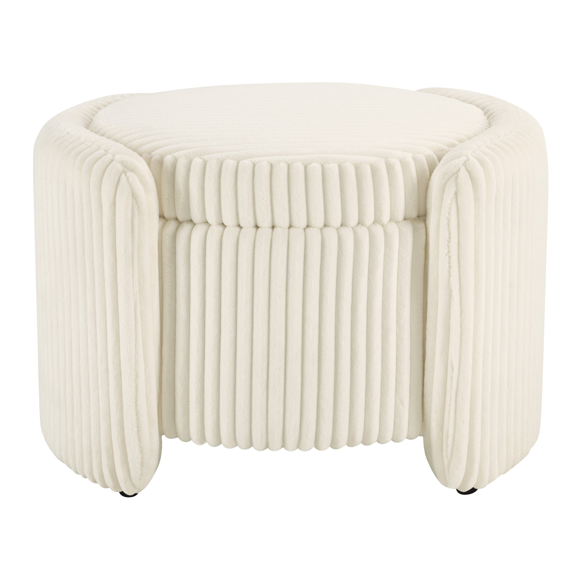 Sable Storage Ottoman - White Cord