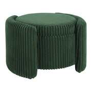 Sable Storage Ottoman - Green Cord