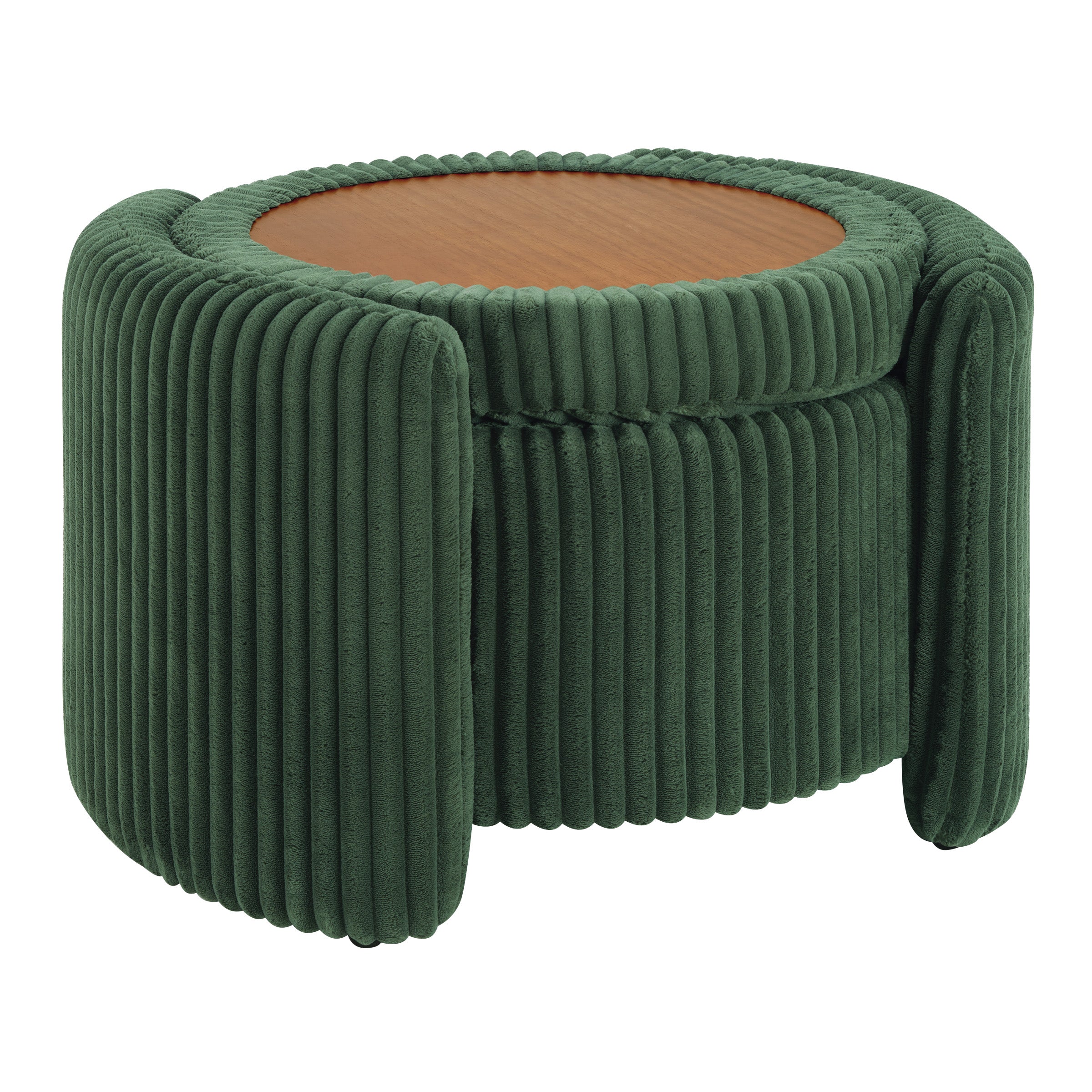 Sable Storage Ottoman - Green Cord