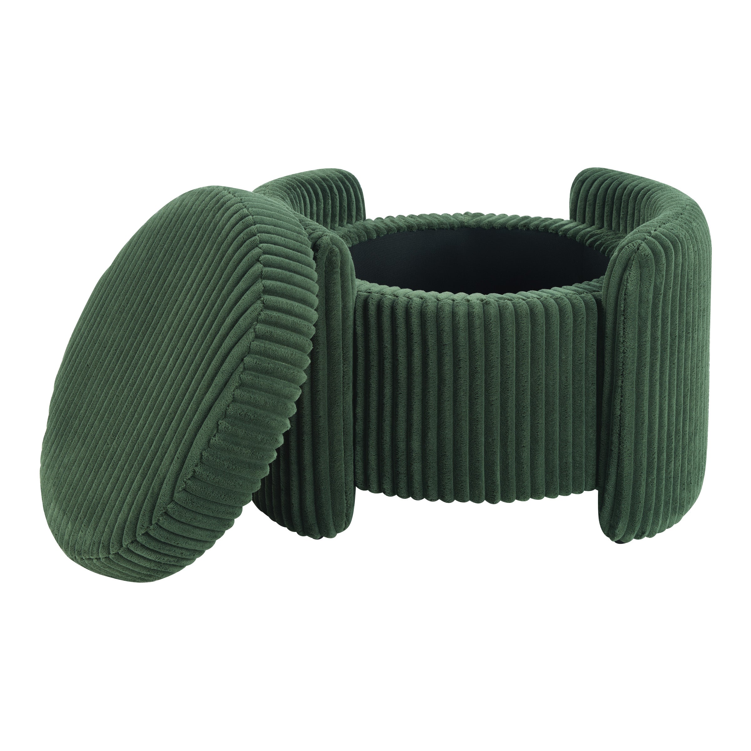 Sable Storage Ottoman - Green Cord