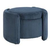 Sable Storage Ottoman - Blue Cord