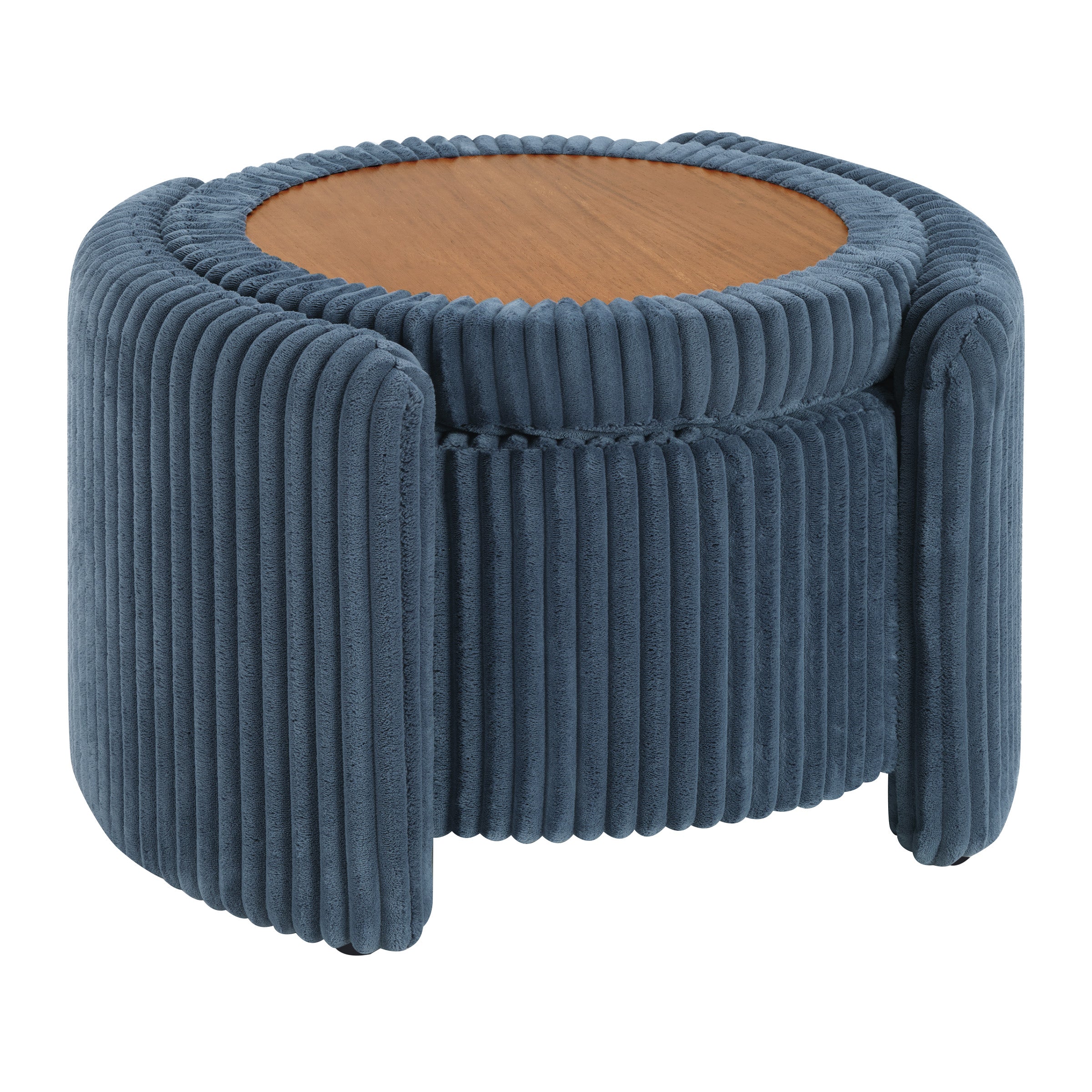 Sable Storage Ottoman - Blue Cord