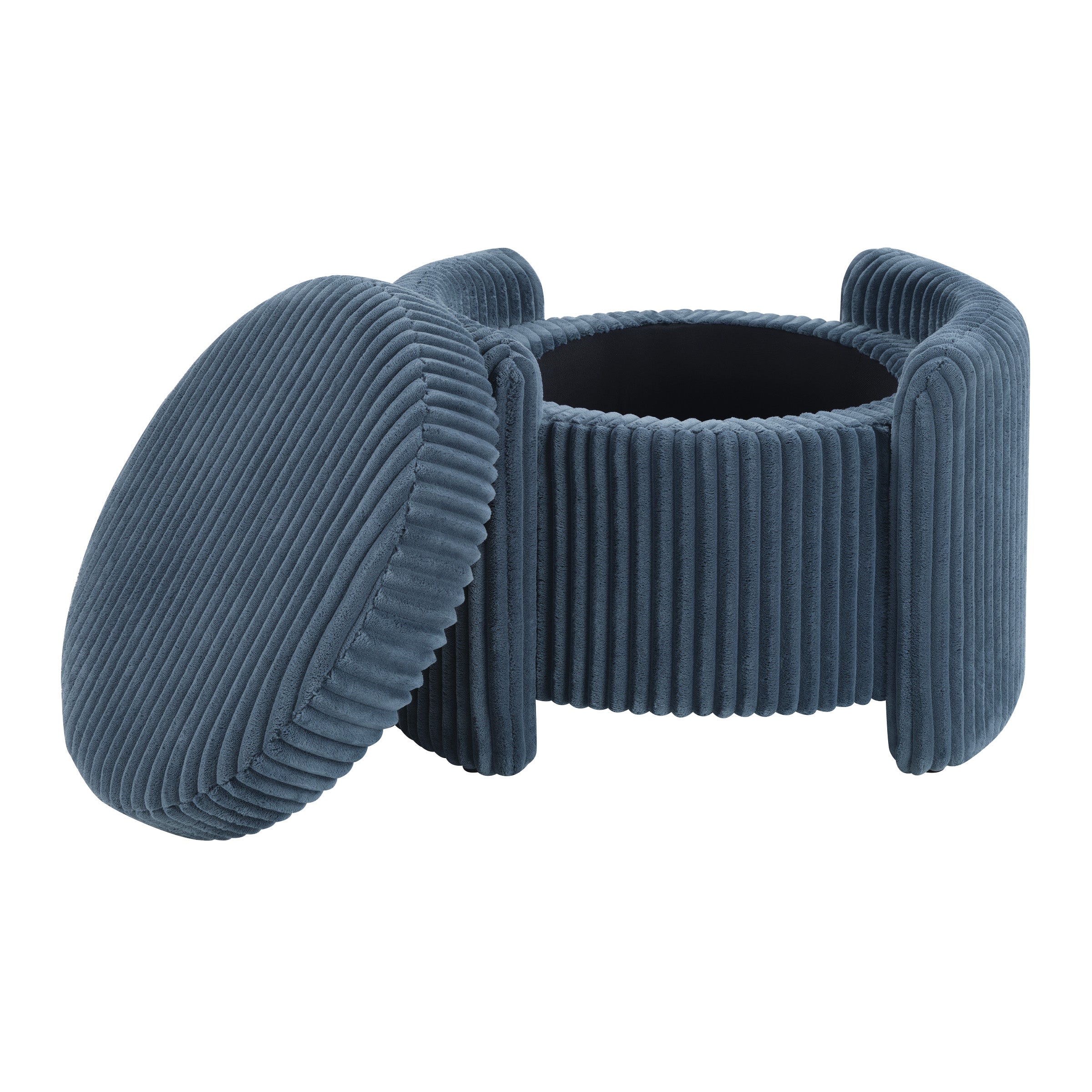 Sable Storage Ottoman - Blue Cord