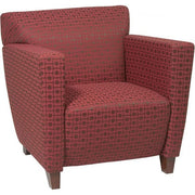 Custom Fabric Club Chair With Cherry Finish Legs - Custom B Grade Fabric