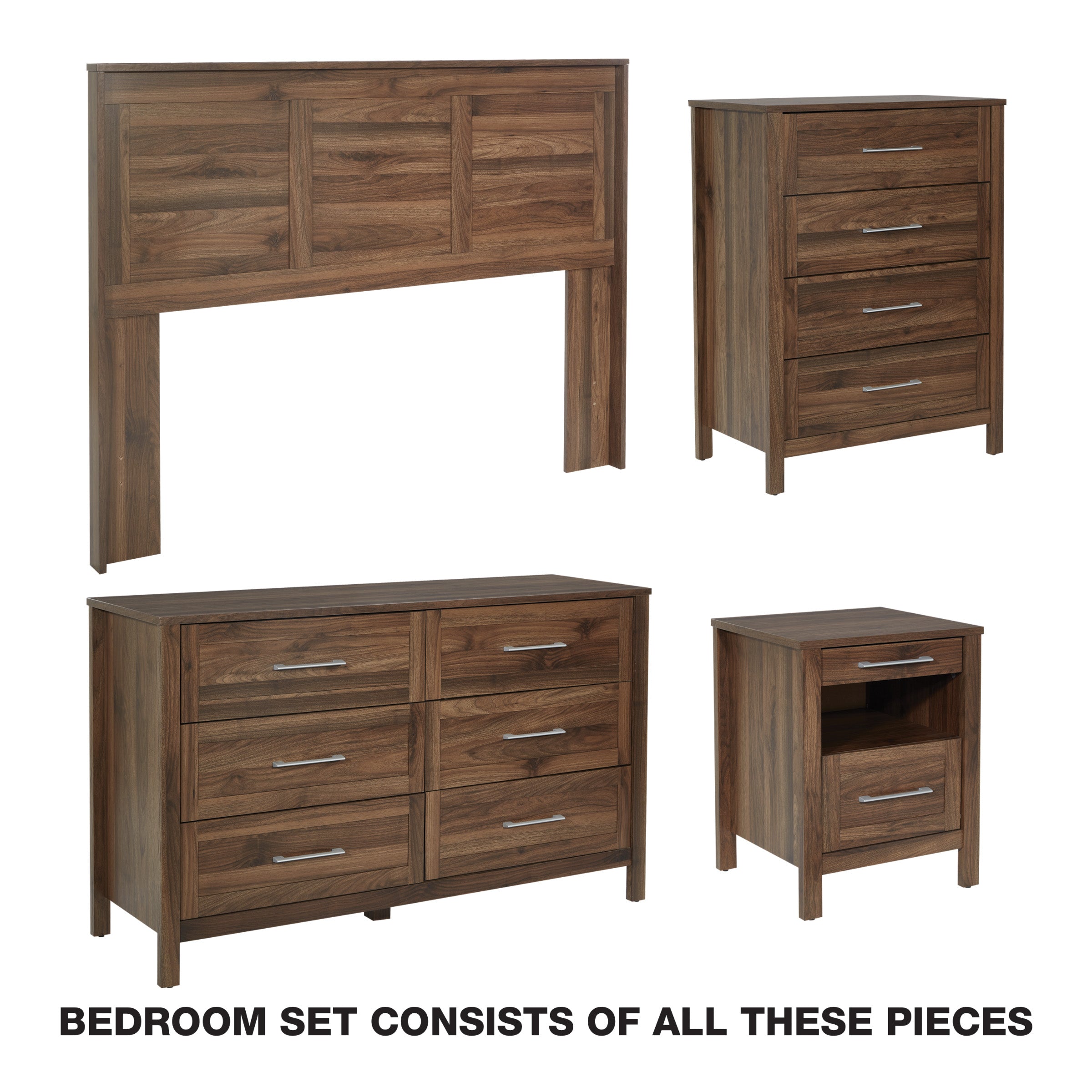Stonebrook 4 Piece Bedroom Set - Classic Walnut