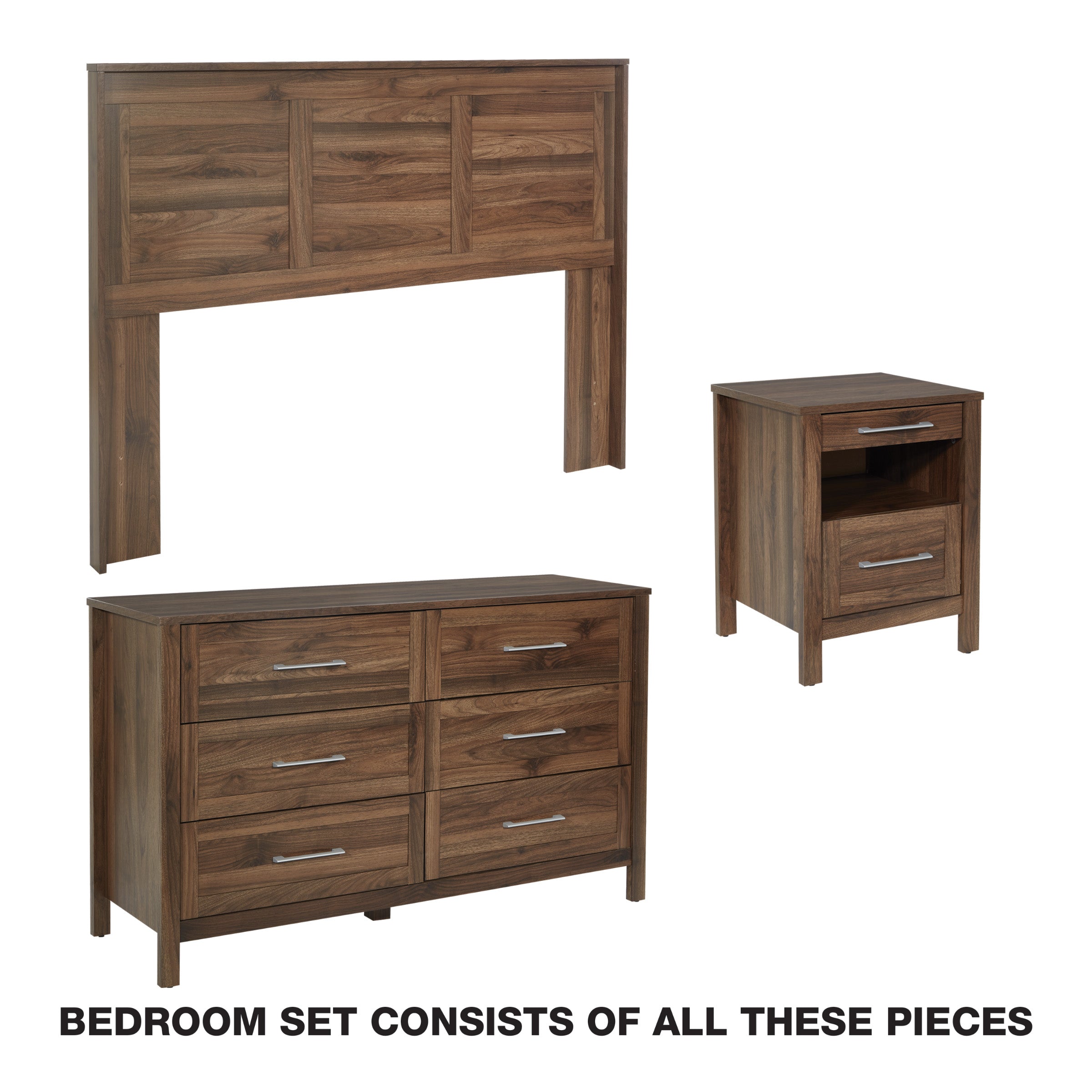 Stonebrook 3 Piece Bedroom Set - Classic Walnut
