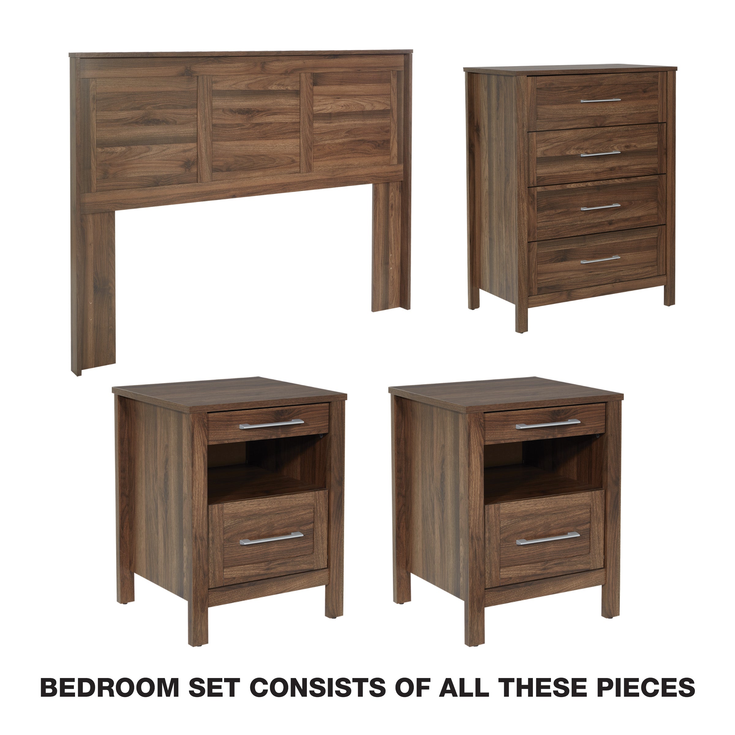 Stonebrook 4 Piece Bedroom Set - Classic Walnut