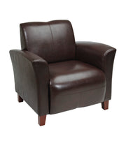 Mocha Bonded Leather Breeze Club Chair - Mocha