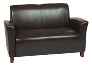 Mocha Bonded Leather Love Seat - Mocha