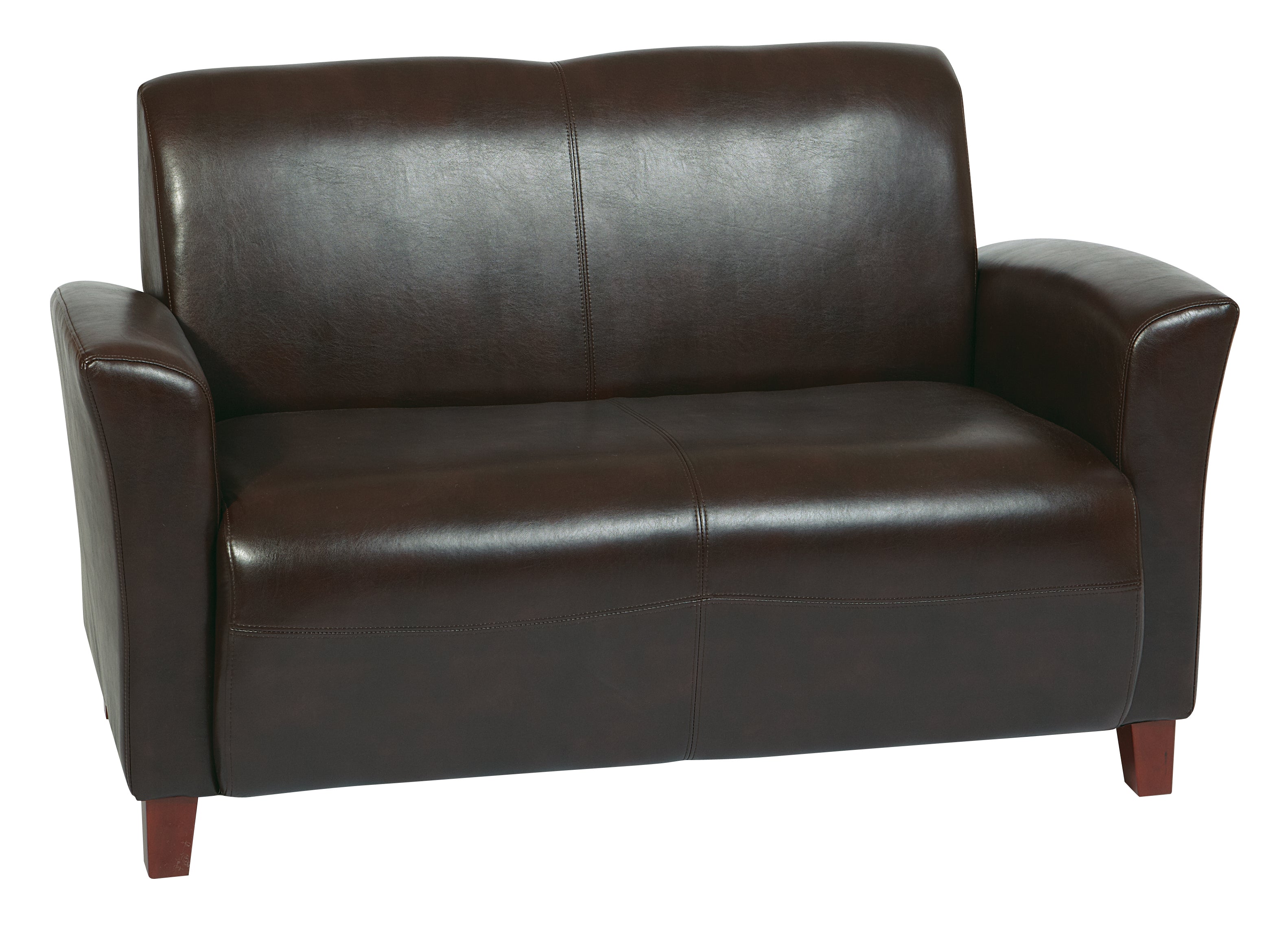 Mocha Bonded Leather Love Seat - Mocha