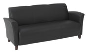 Black Bonded Leather Sofa - Cherry