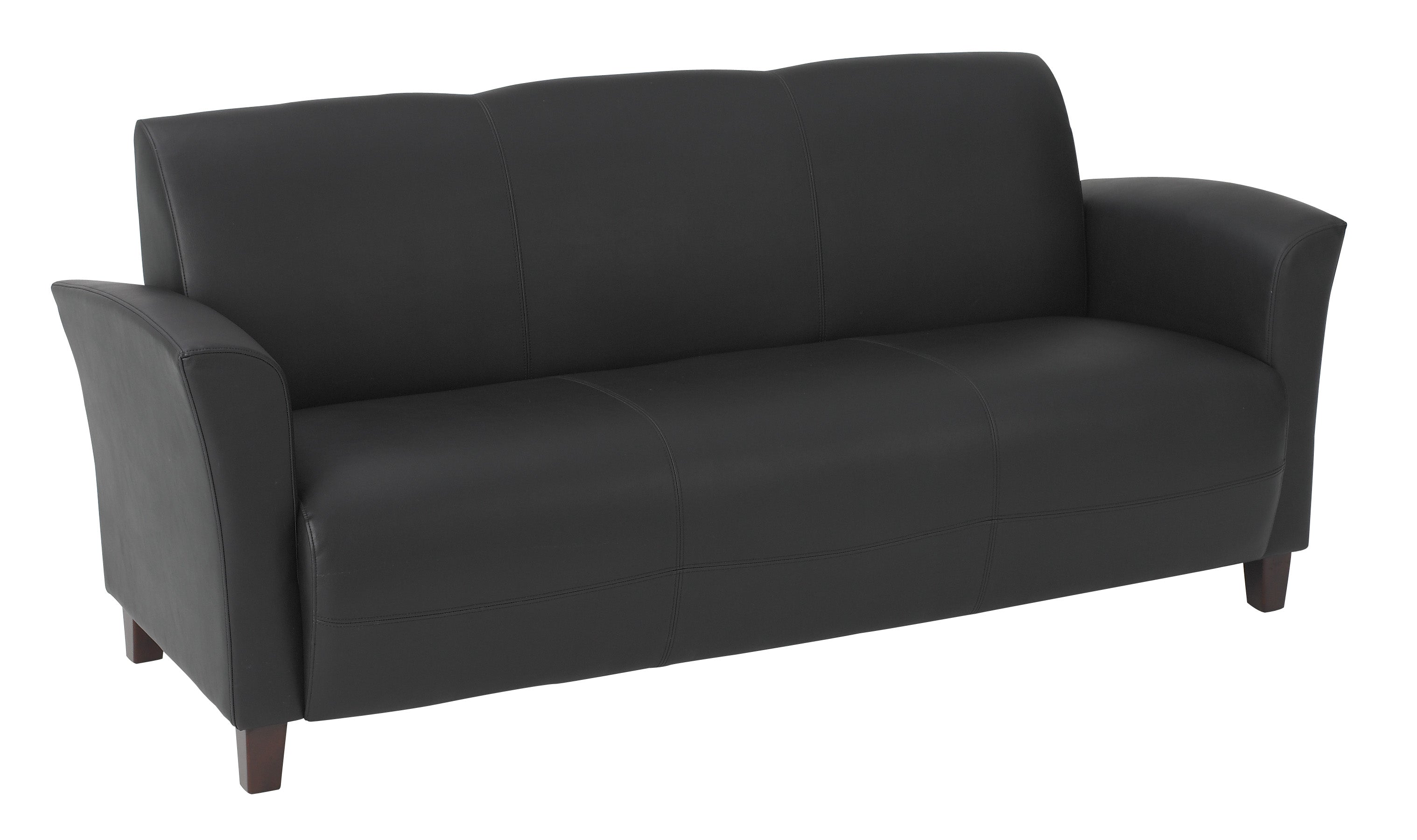Black Bonded Leather Sofa - Cherry