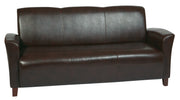 Mocha Bonded Leather Sofa - Cherry