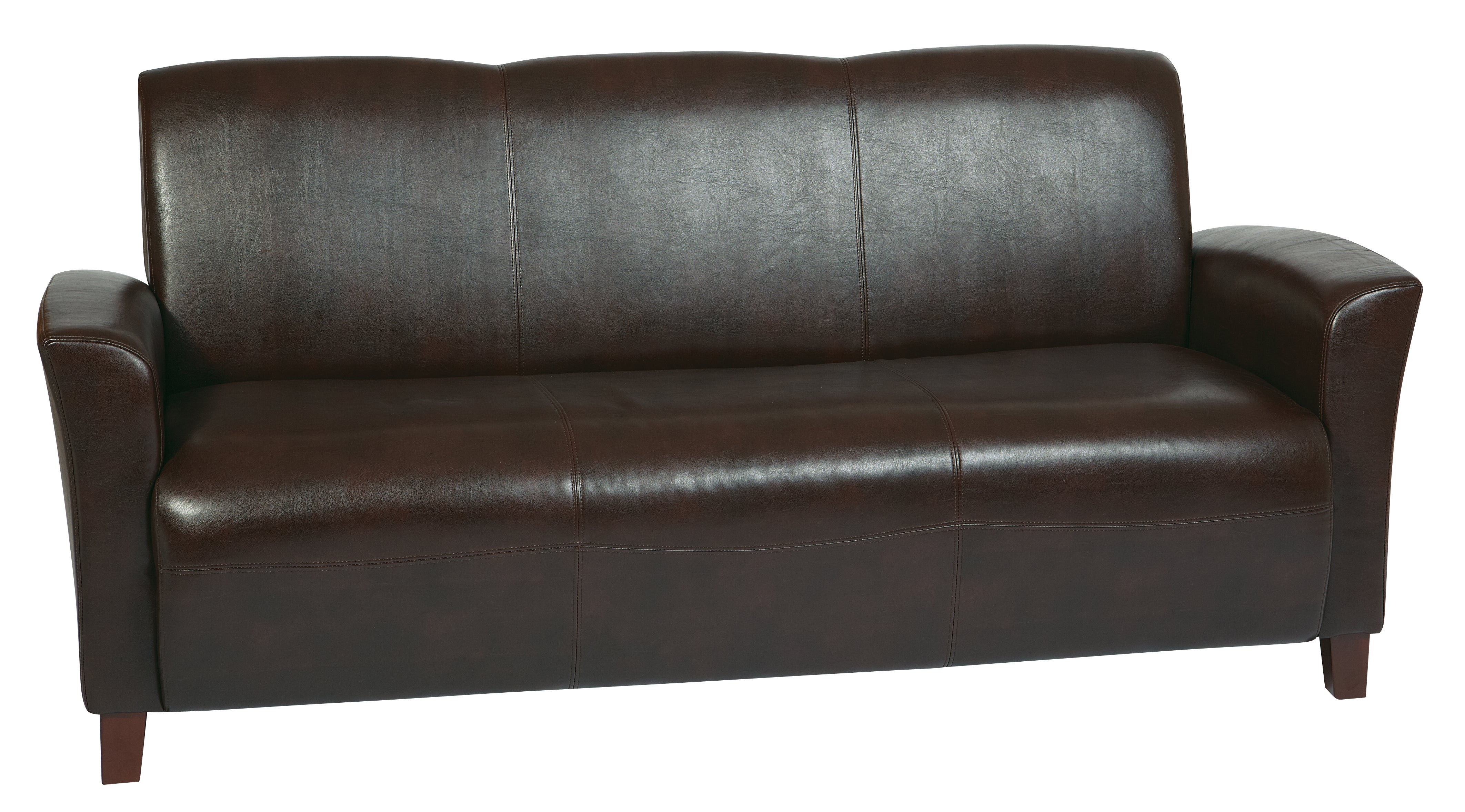 Mocha Bonded Leather Sofa - Cherry