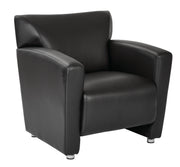 Club Chair with Silver finish Legs - Black