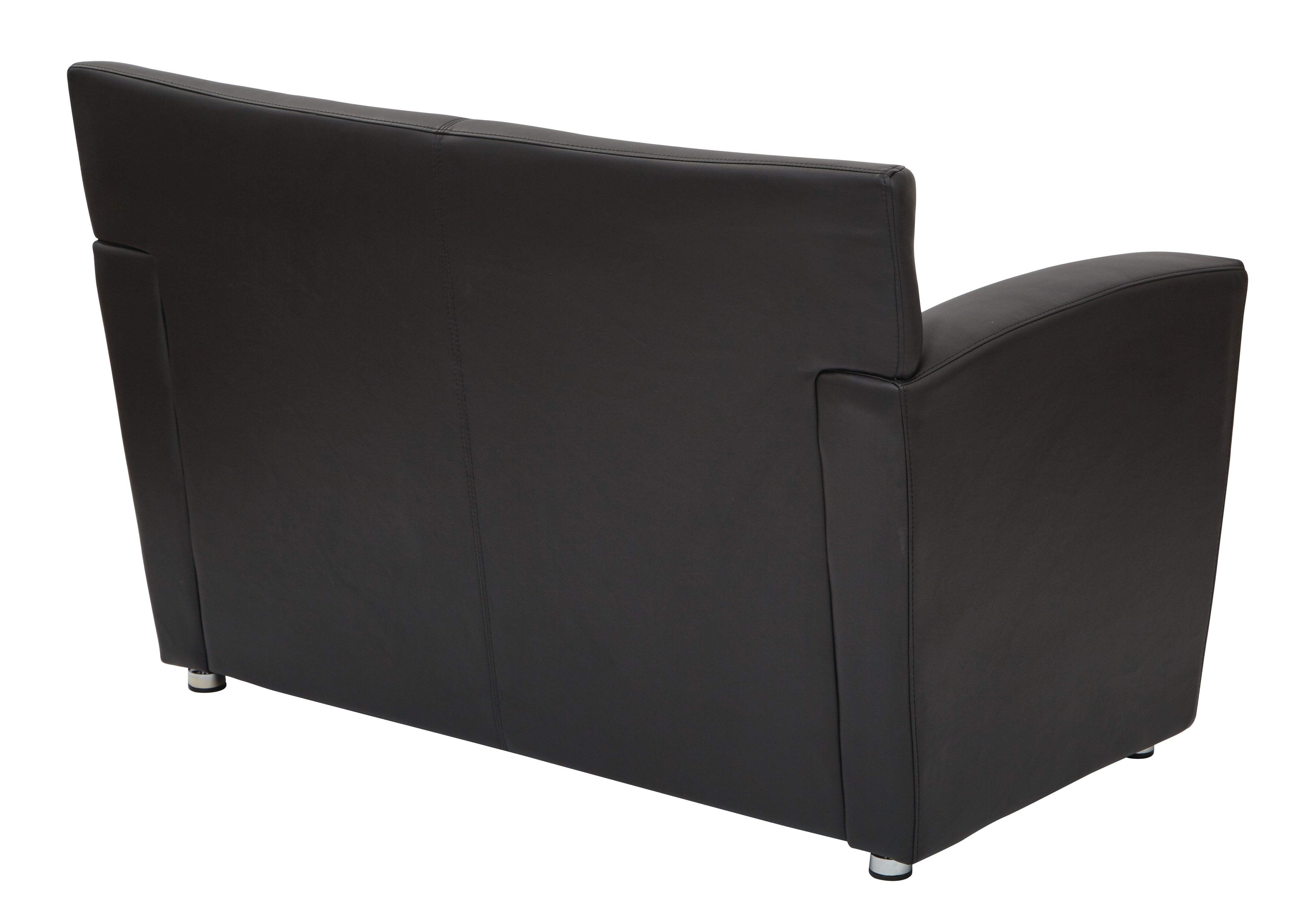 Loveseat with Silver finish Legs - Black