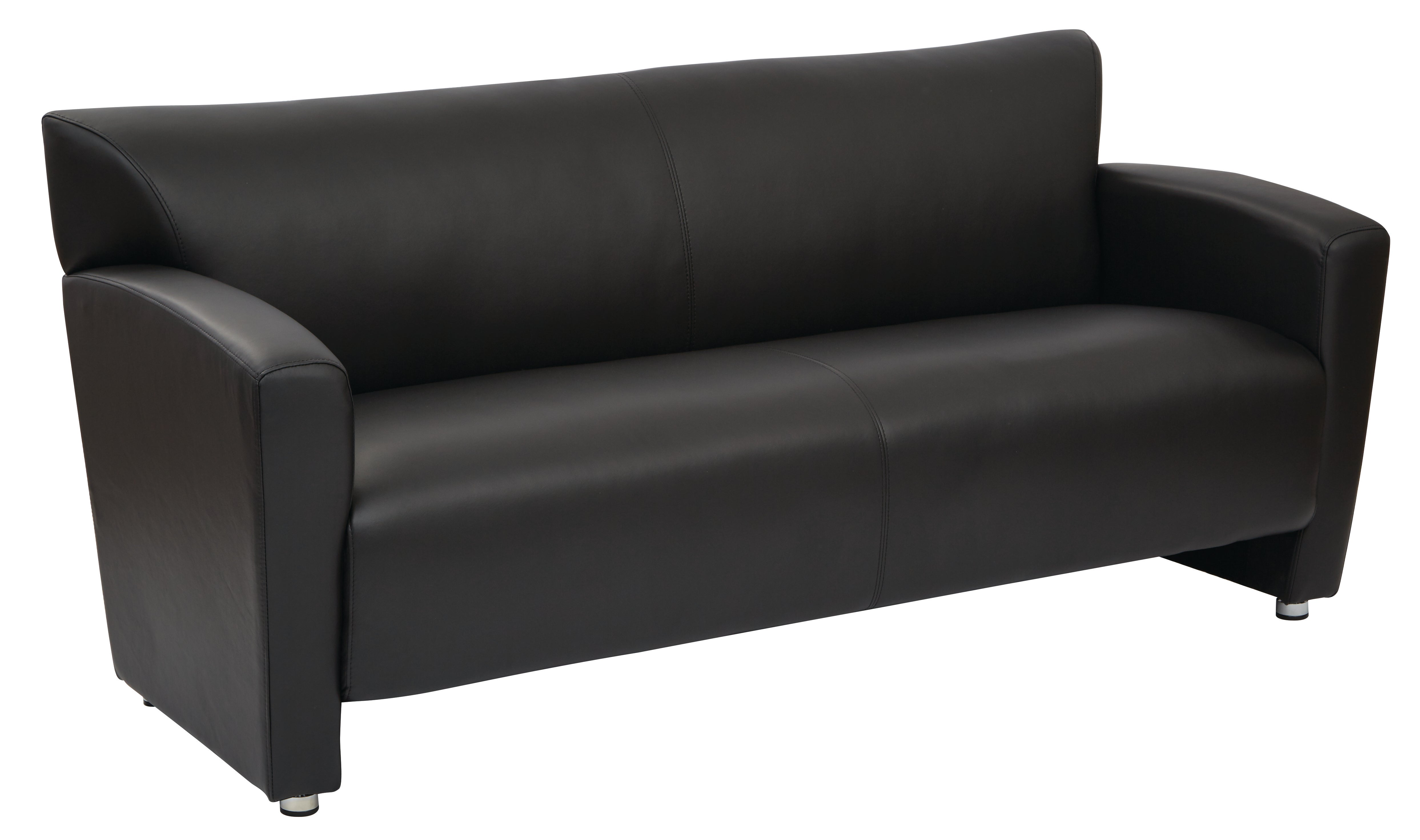 Sofa with Silver finish Legs - Black