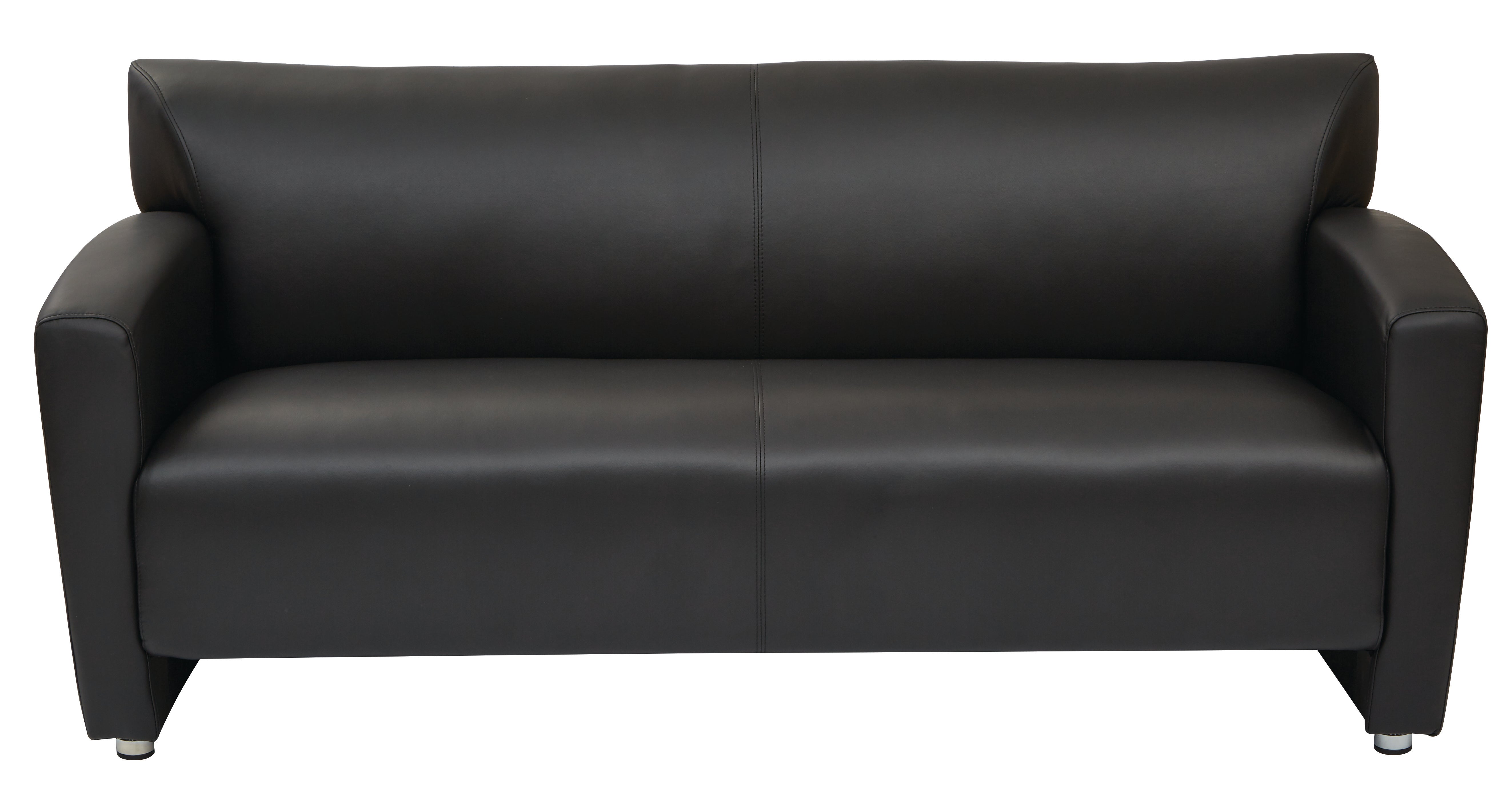 Sofa with Silver finish Legs - Black
