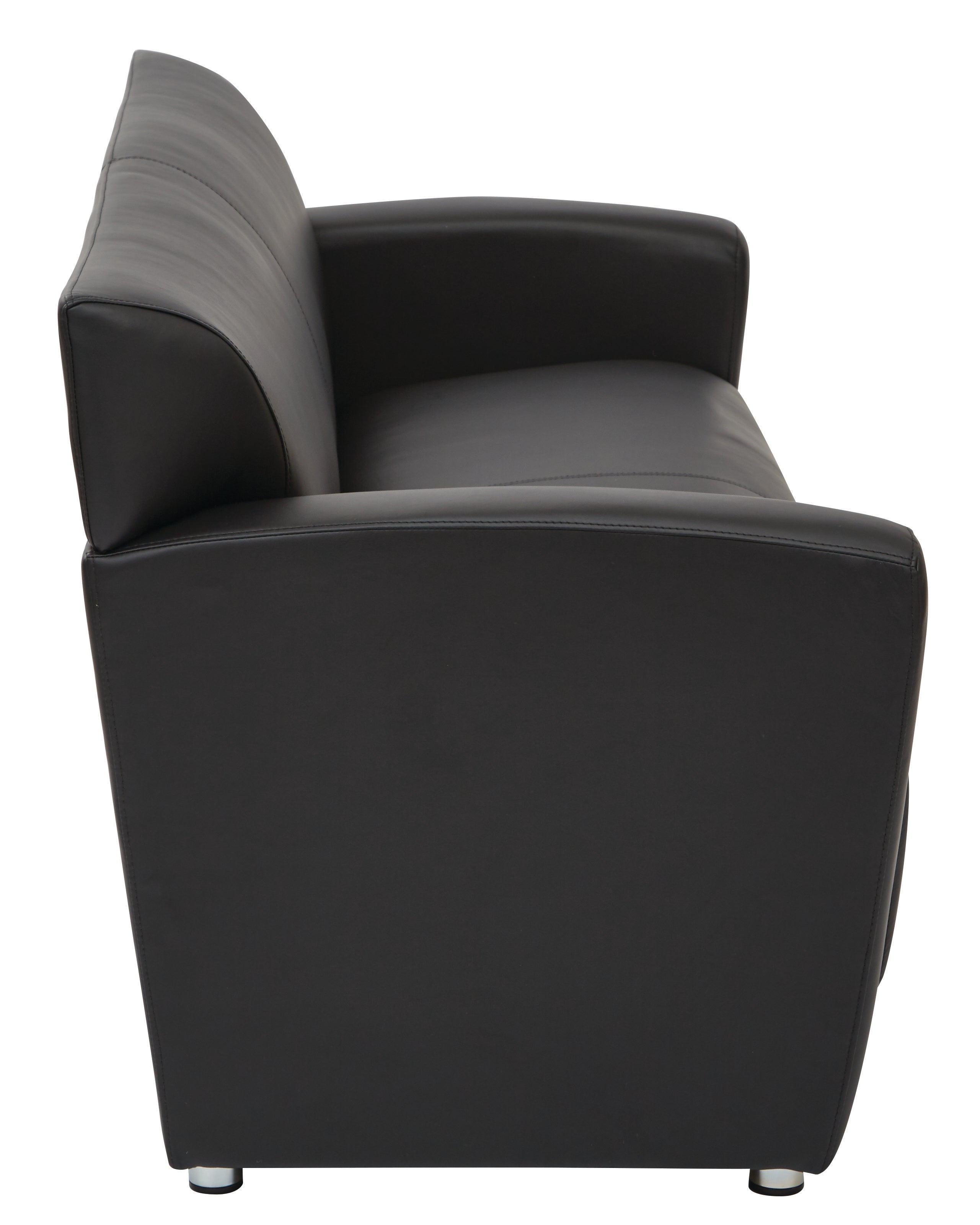 Sofa with Silver finish Legs - Black