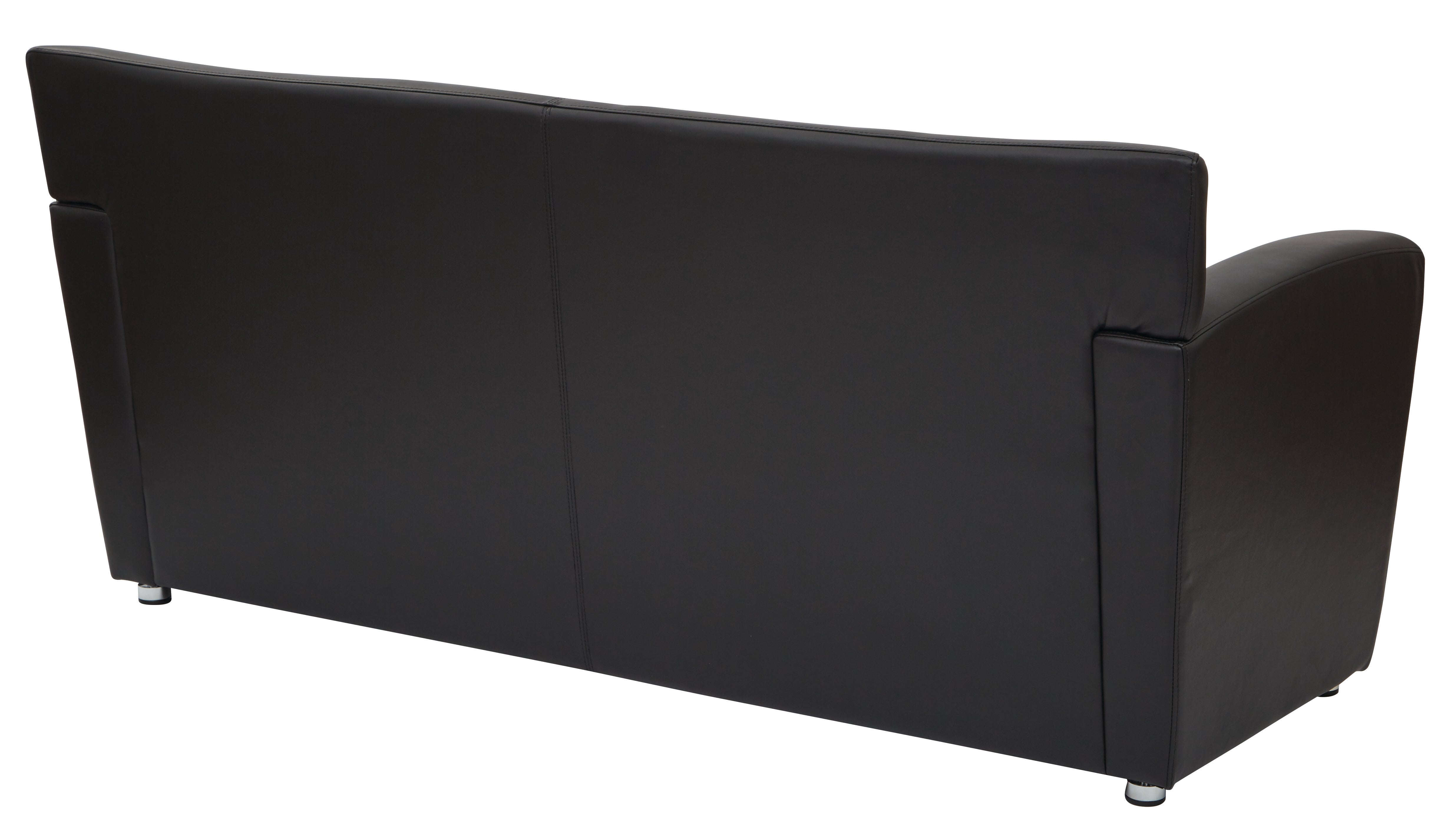 Sofa with Silver finish Legs - Black