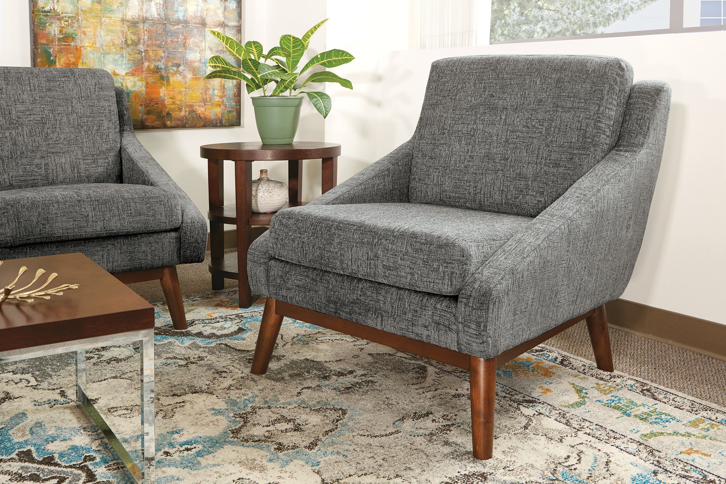 Mid-Century Club Chair - Charcoal