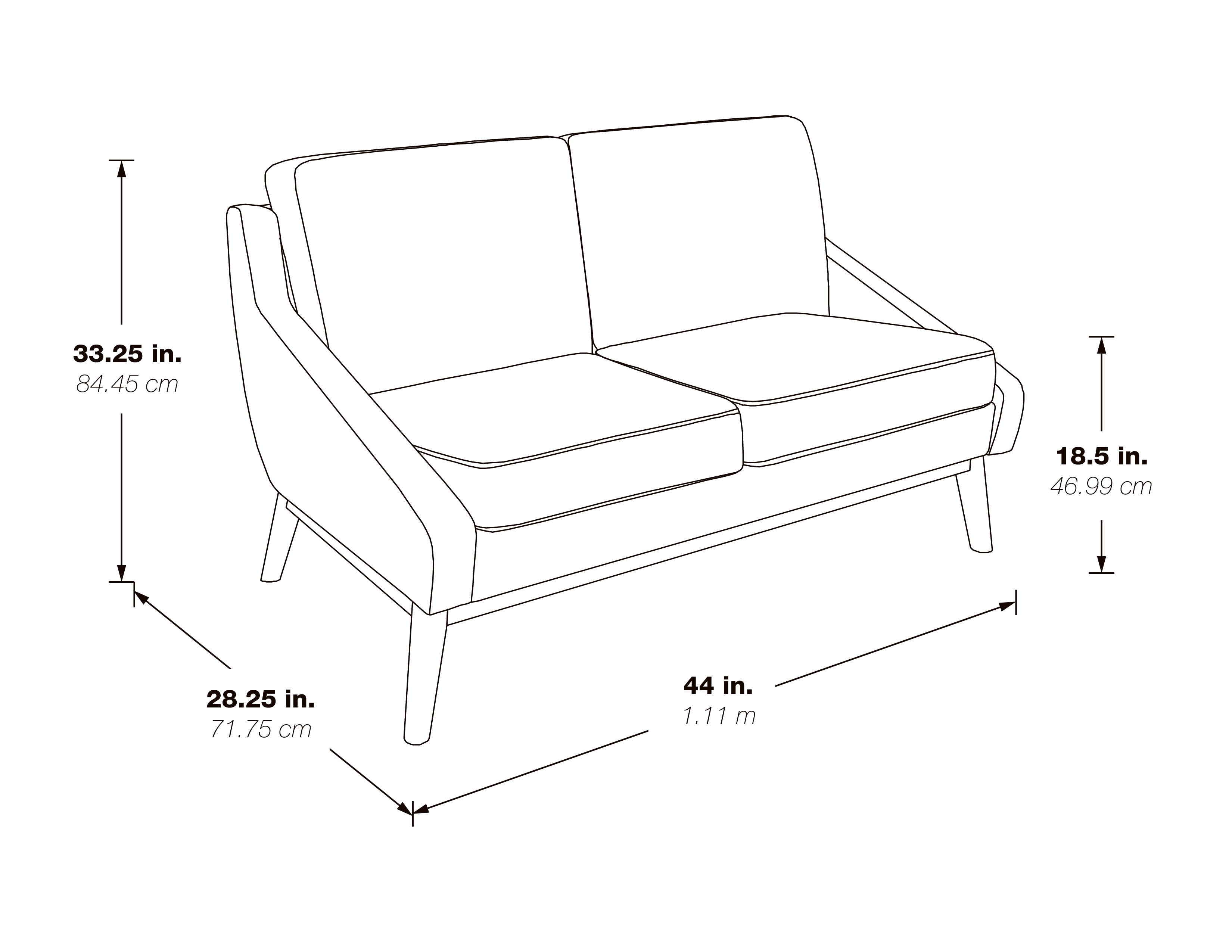 Mid-Century Loveseat - Charcoal