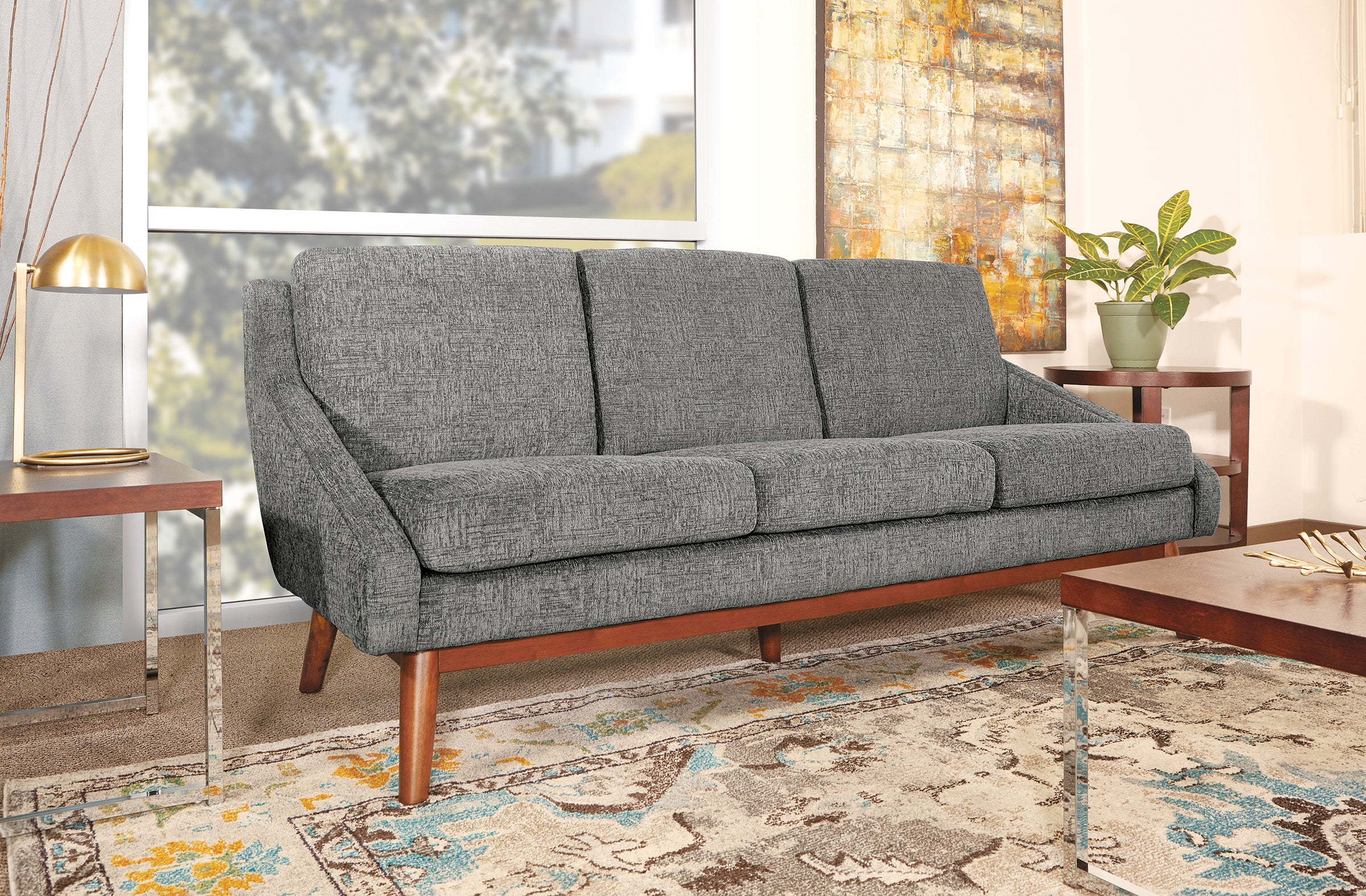 Mid-Century Sofa - Charcoal