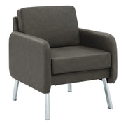 Lounge Chair in Faux Leather - Smoke Faux Leather