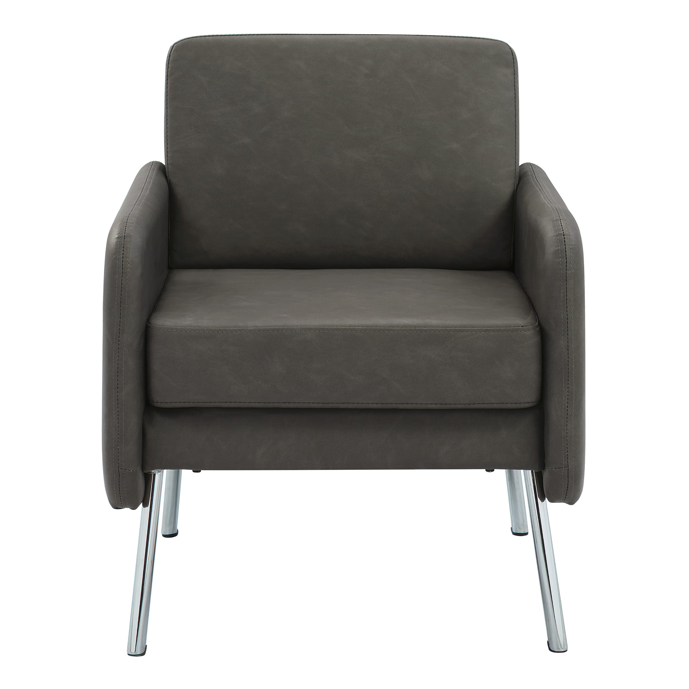 Lounge Chair in Faux Leather - Smoke Faux Leather