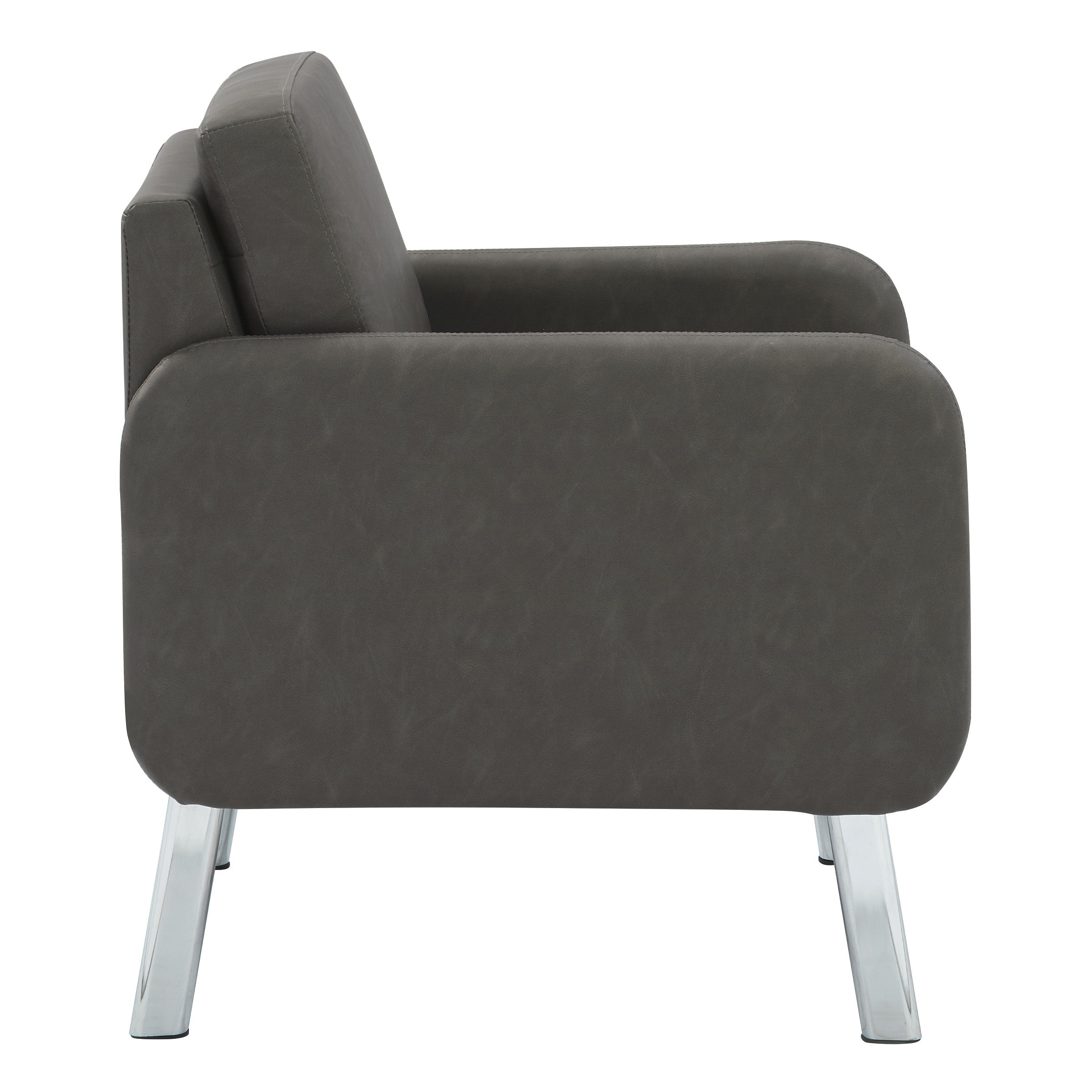 Lounge Chair in Faux Leather - Smoke Faux Leather