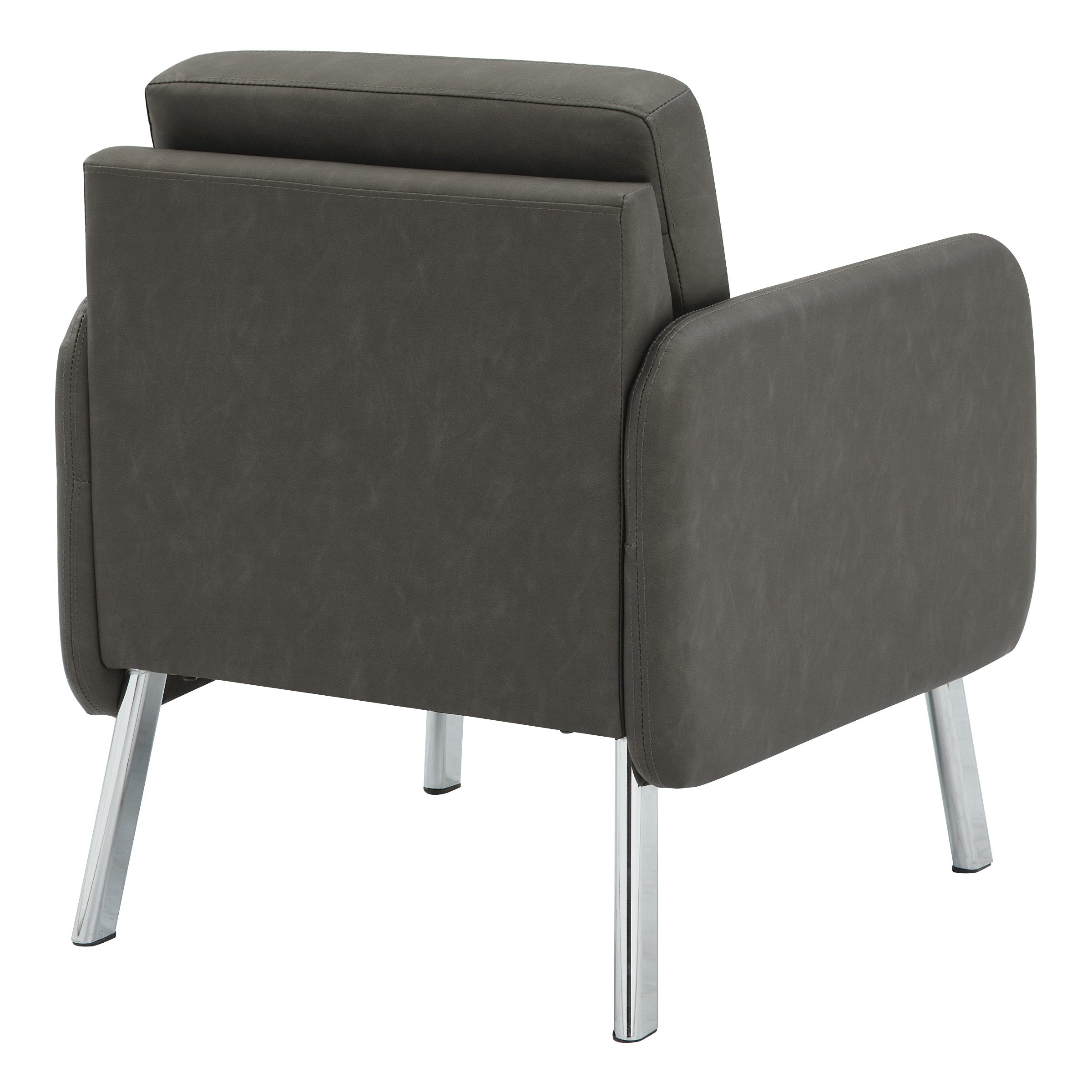Lounge Chair in Faux Leather - Smoke Faux Leather