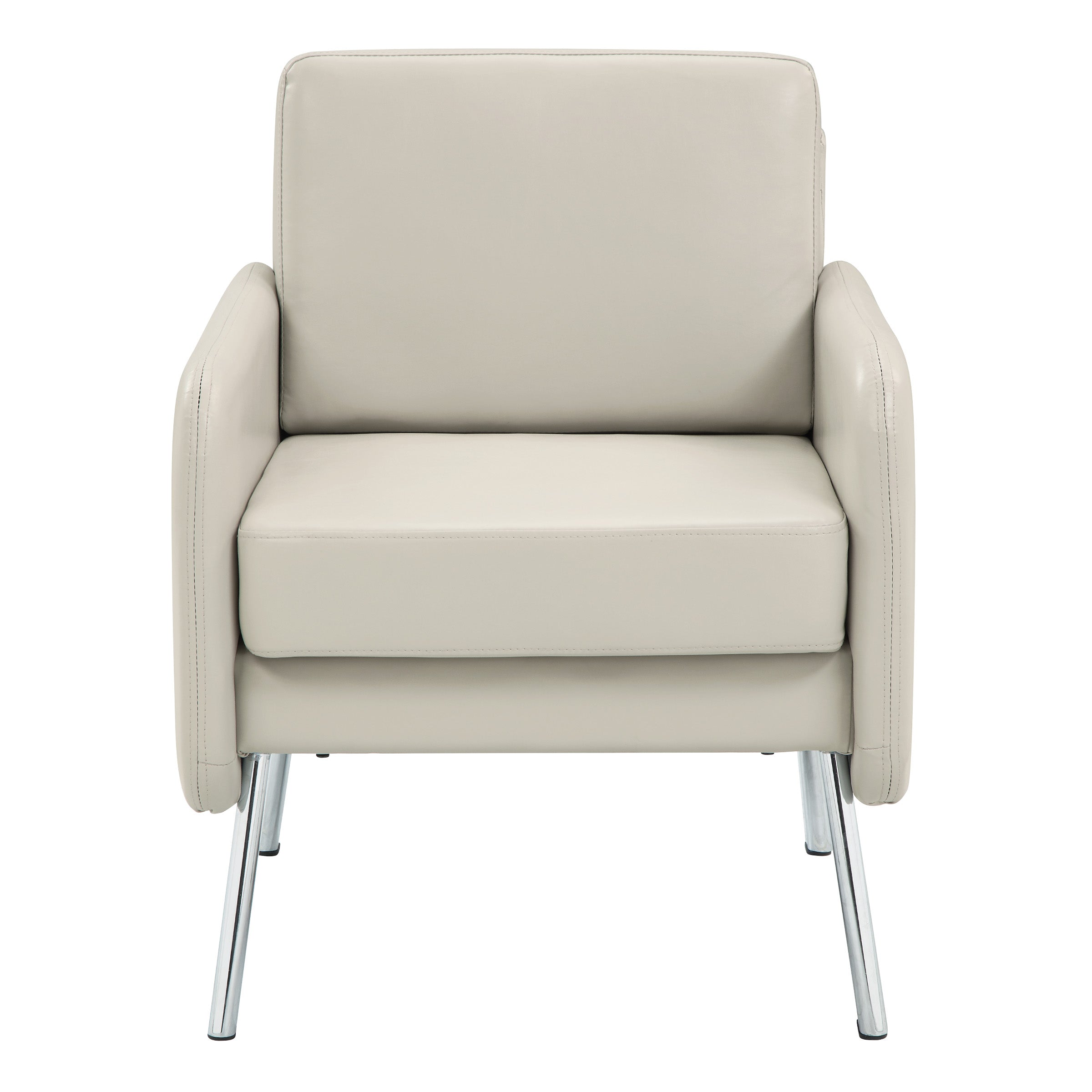 Lounge Chair in Faux Leather - Cream Faux Leather