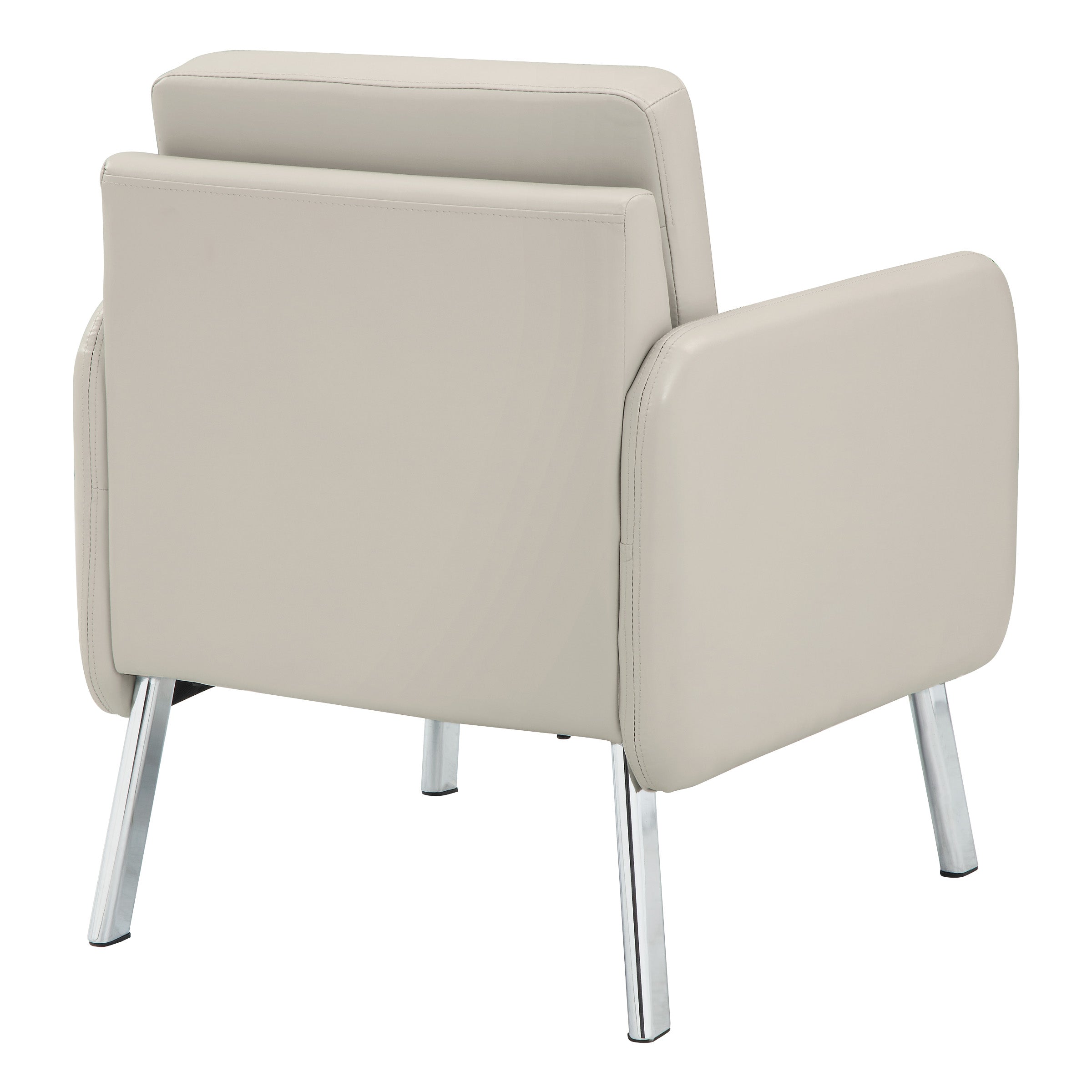 Lounge Chair in Faux Leather - Cream Faux Leather