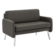 Lounge Loveseat in Faux Leather - Smoke Faux Leather