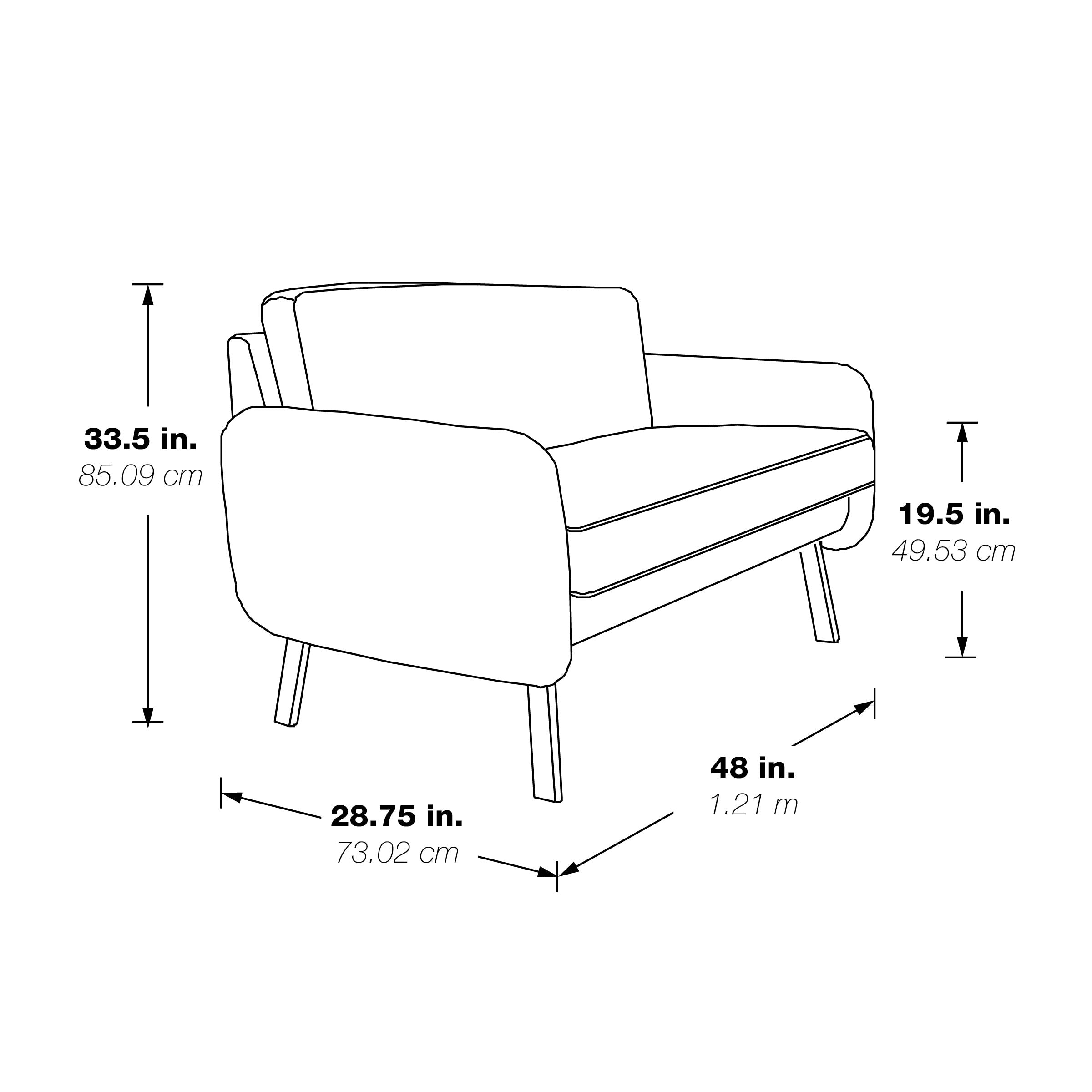Lounge Loveseat in Faux Leather - Smoke Faux Leather