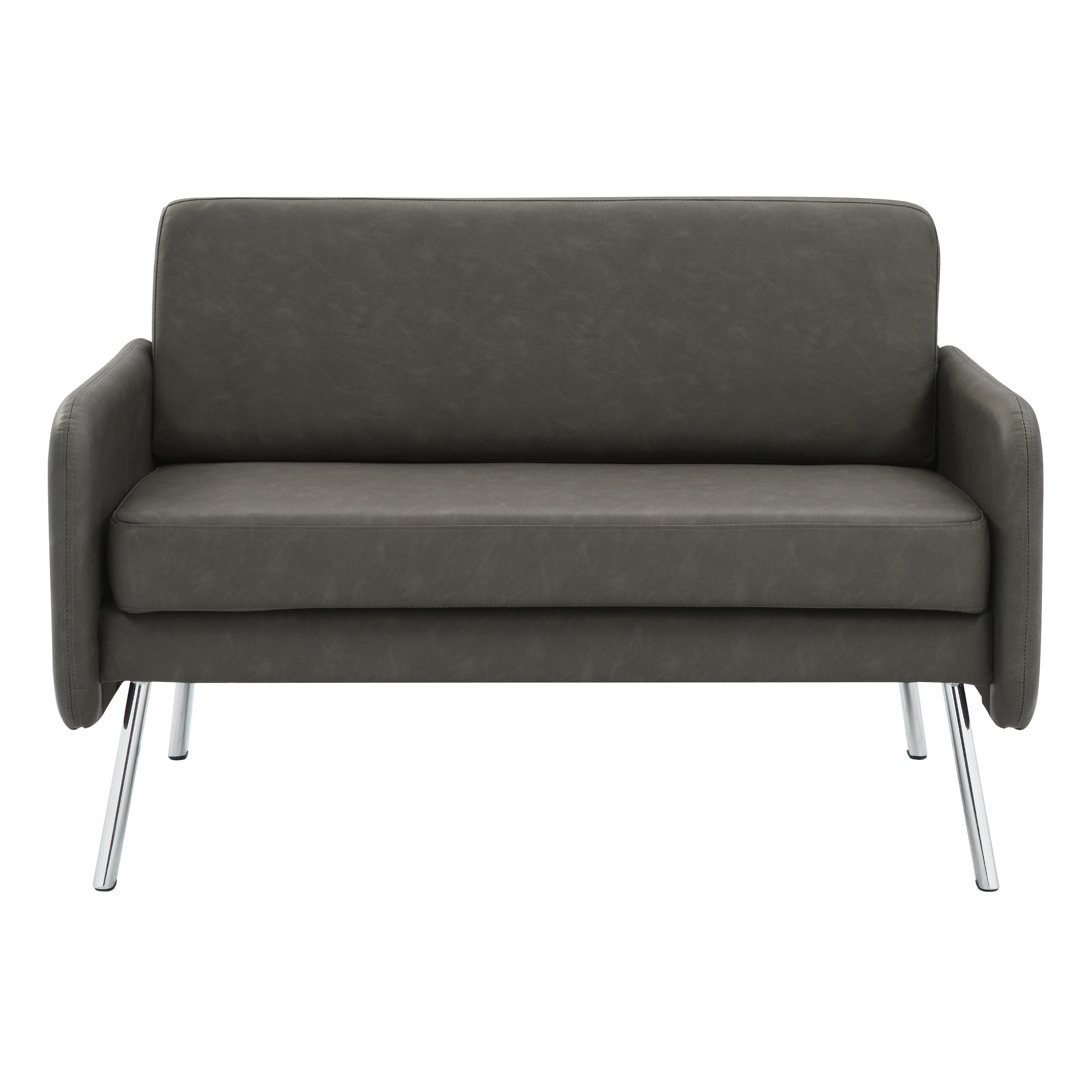 Lounge Loveseat in Faux Leather - Smoke Faux Leather