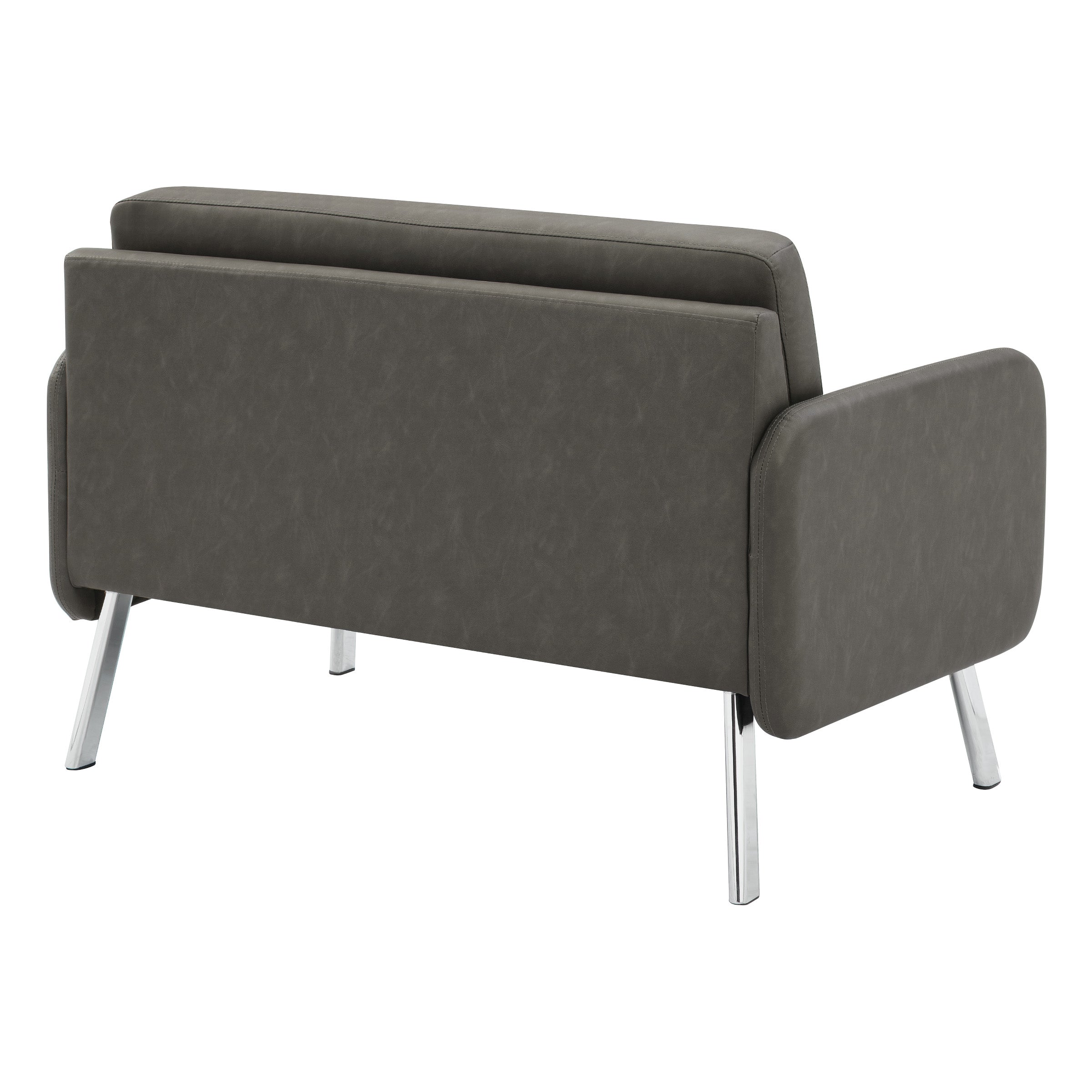 Lounge Loveseat in Faux Leather - Smoke Faux Leather