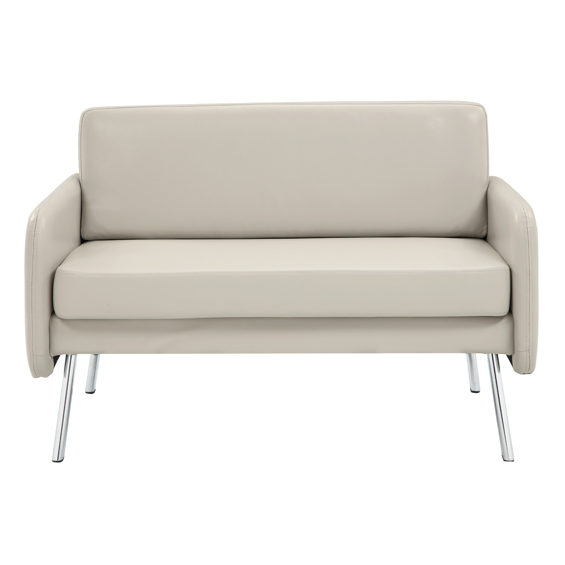 Lounge Loveseat in Faux Leather - Cream Faux Leather