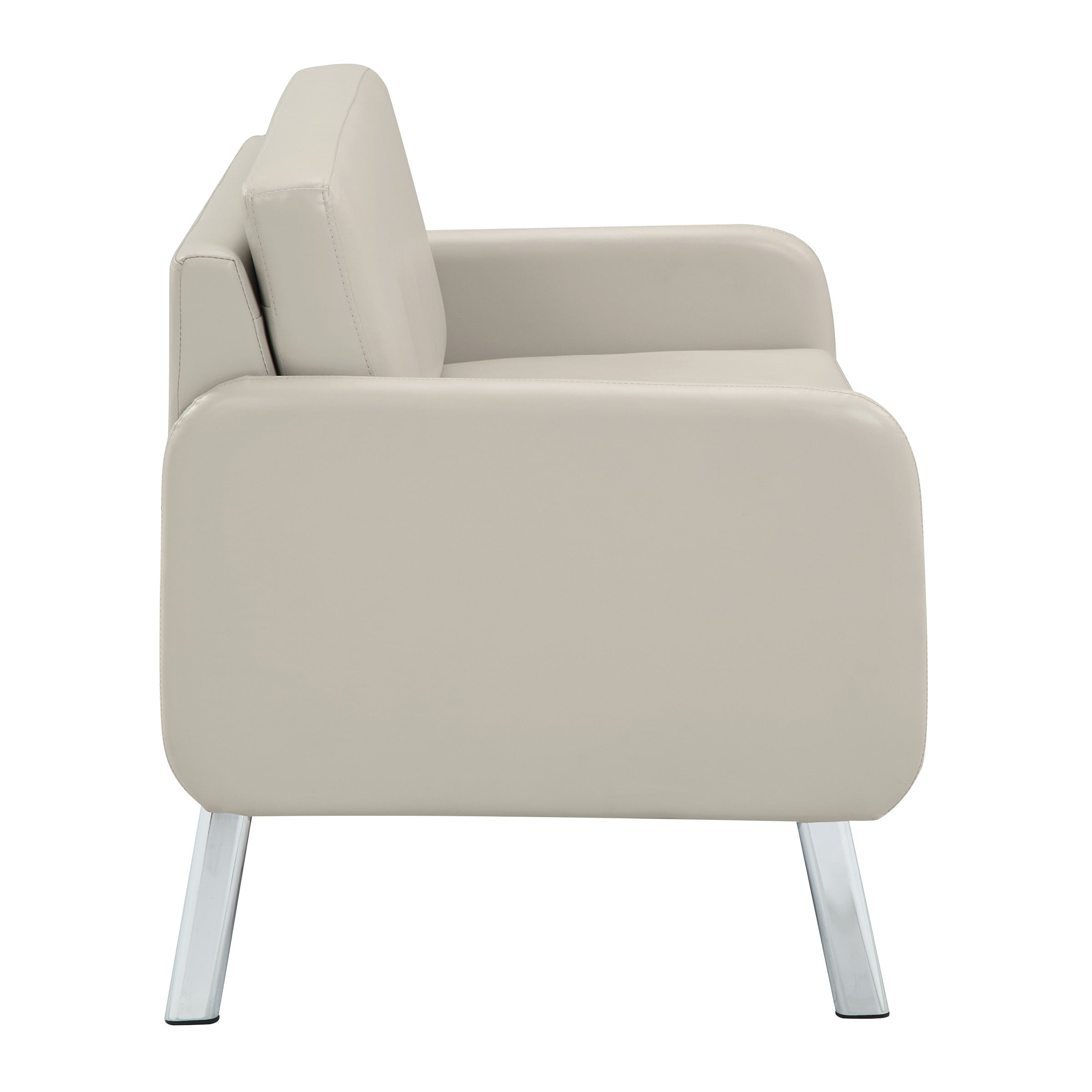 Lounge Loveseat in Faux Leather - Cream Faux Leather