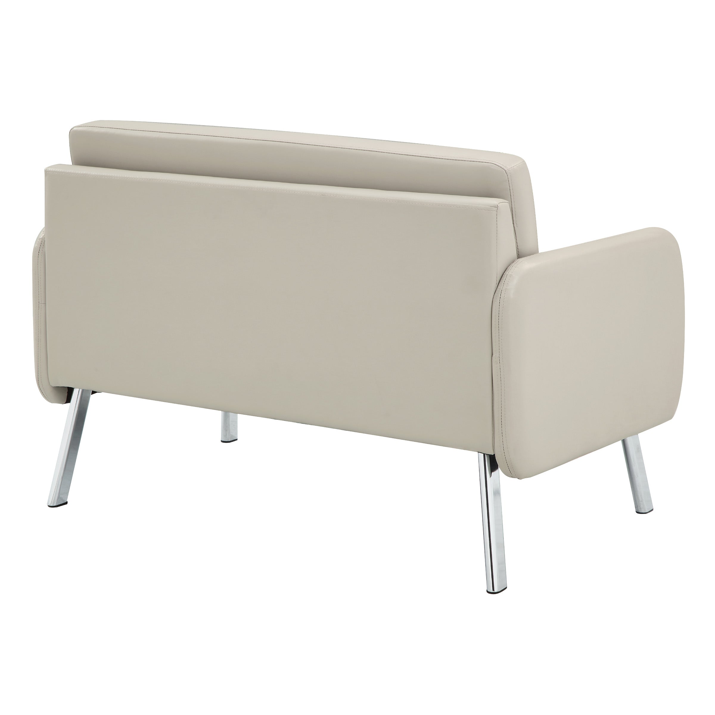 Lounge Loveseat in Faux Leather - Cream Faux Leather
