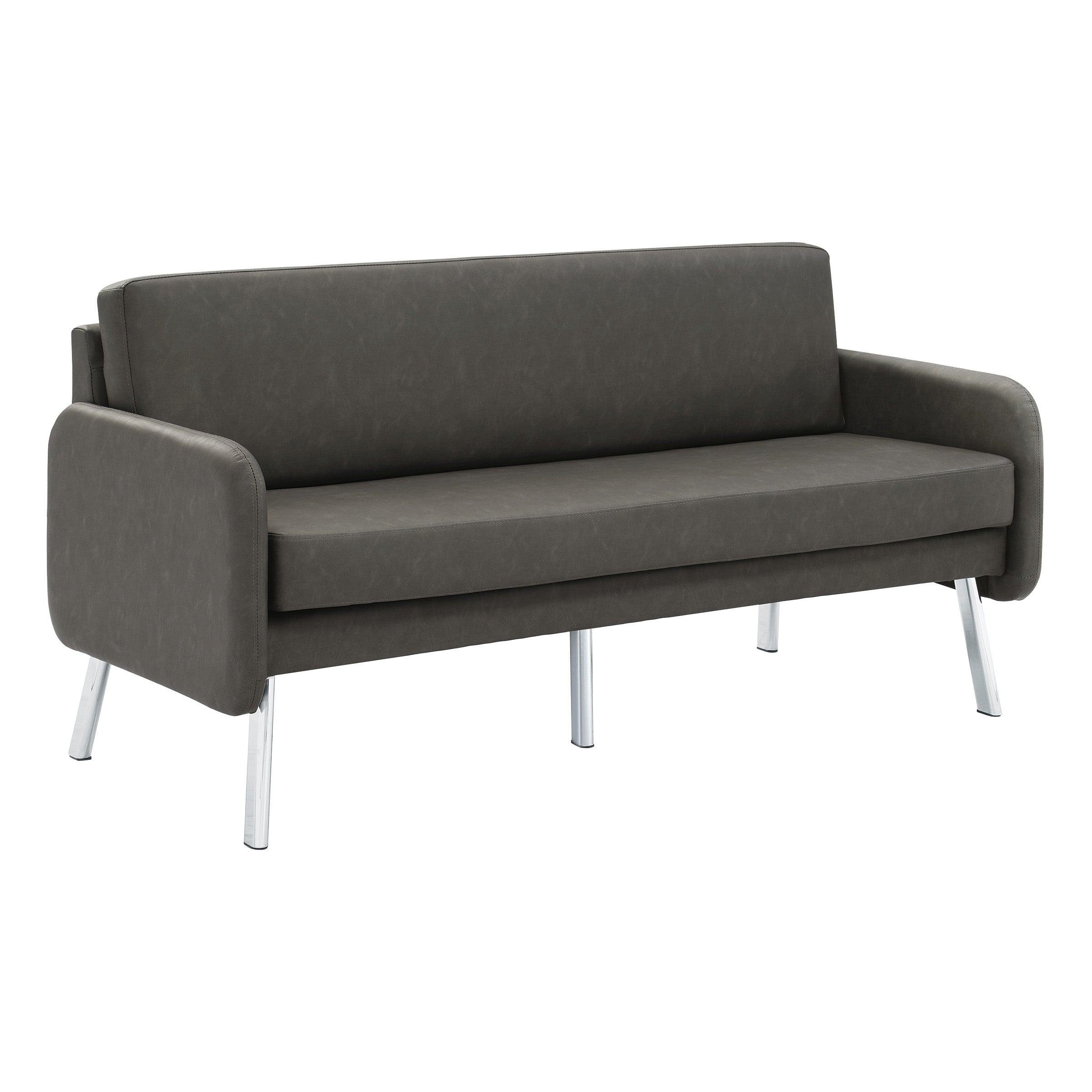 Lounge Sofa in Faux Leather - Smoke Faux Leather