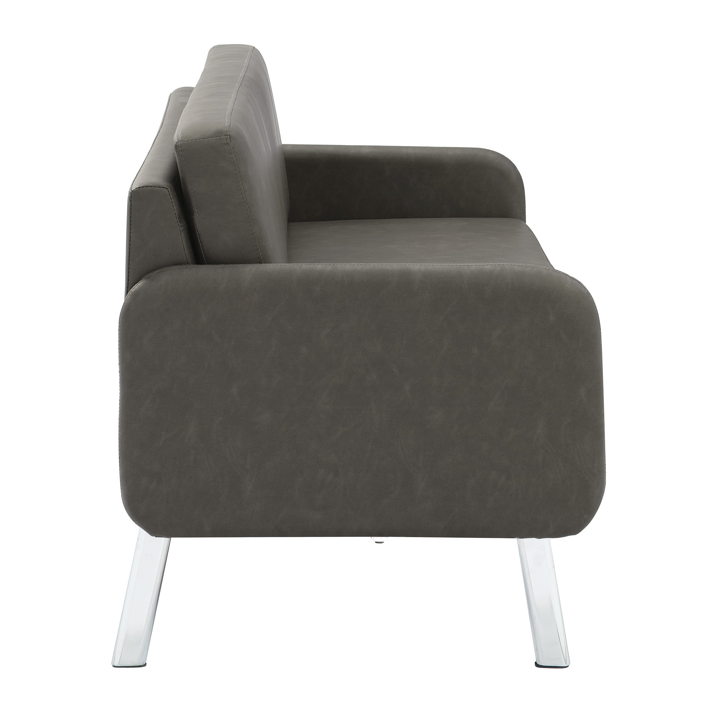 Lounge Sofa in Faux Leather - Smoke Faux Leather