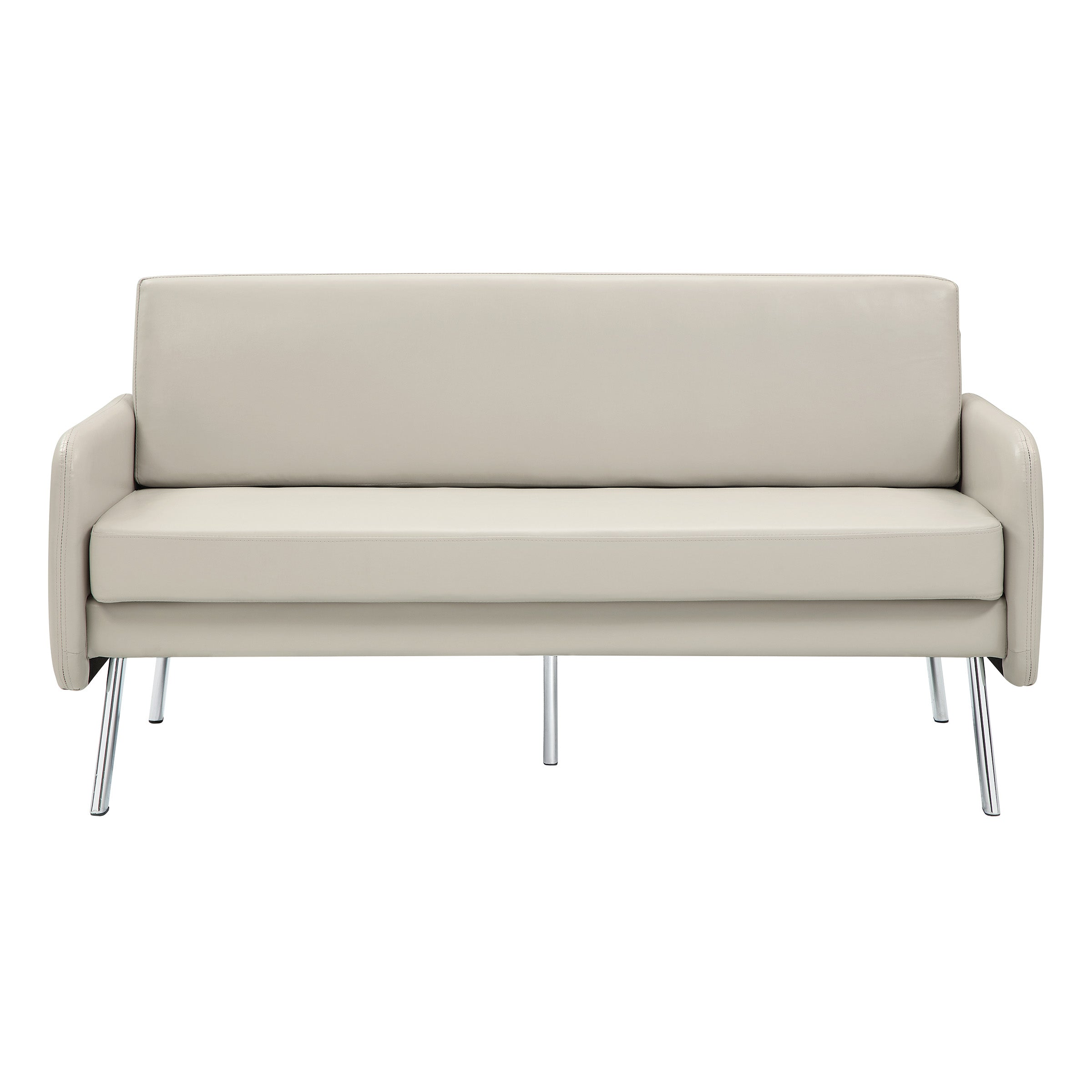 Lounge Sofa in Faux Leather - Cream Faux Leather