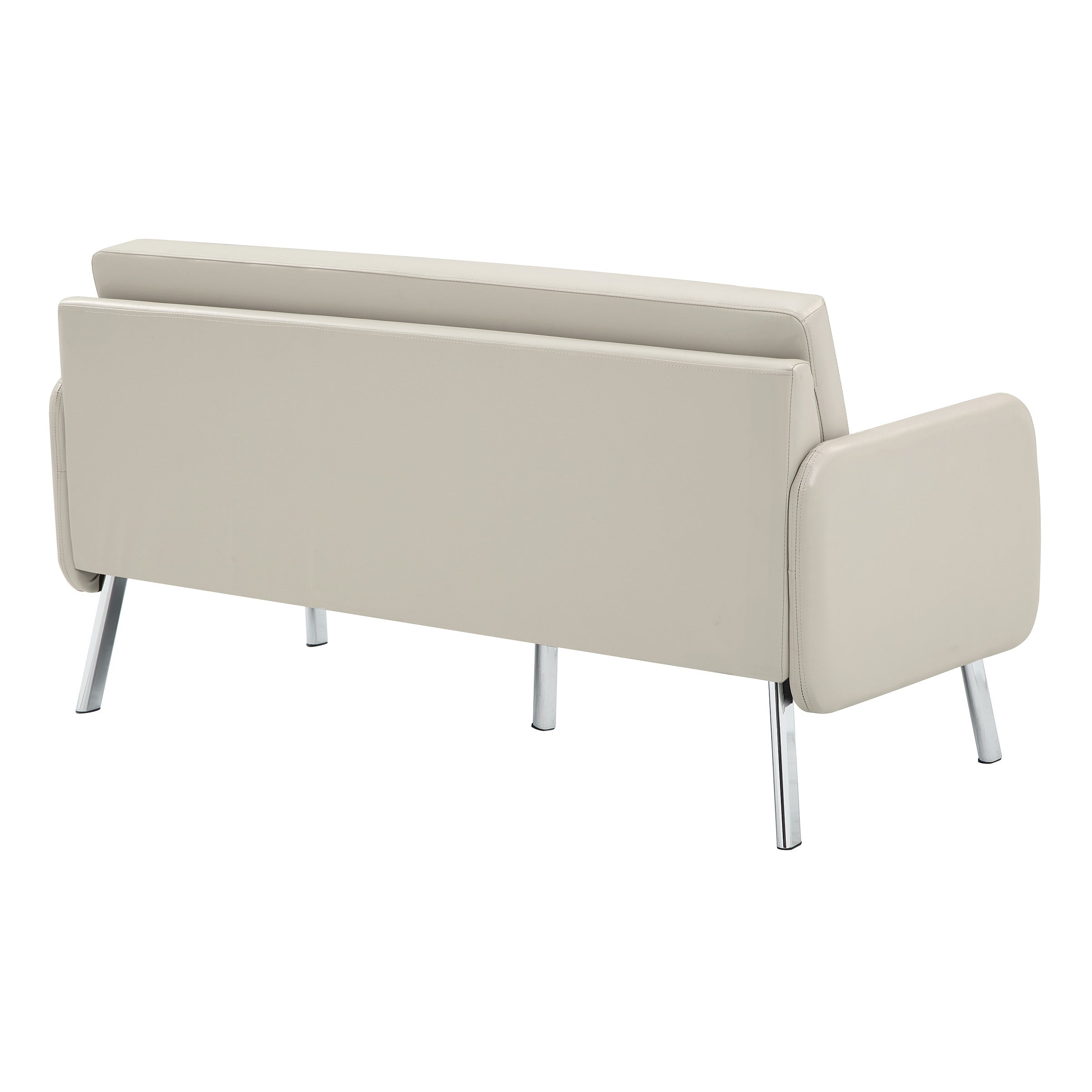 Lounge Sofa in Faux Leather - Cream Faux Leather